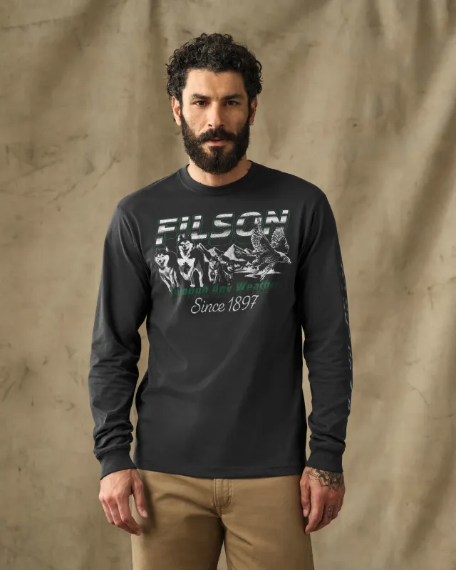 Artic Moto Graphic T-Shirt - Faded Black made by Filson