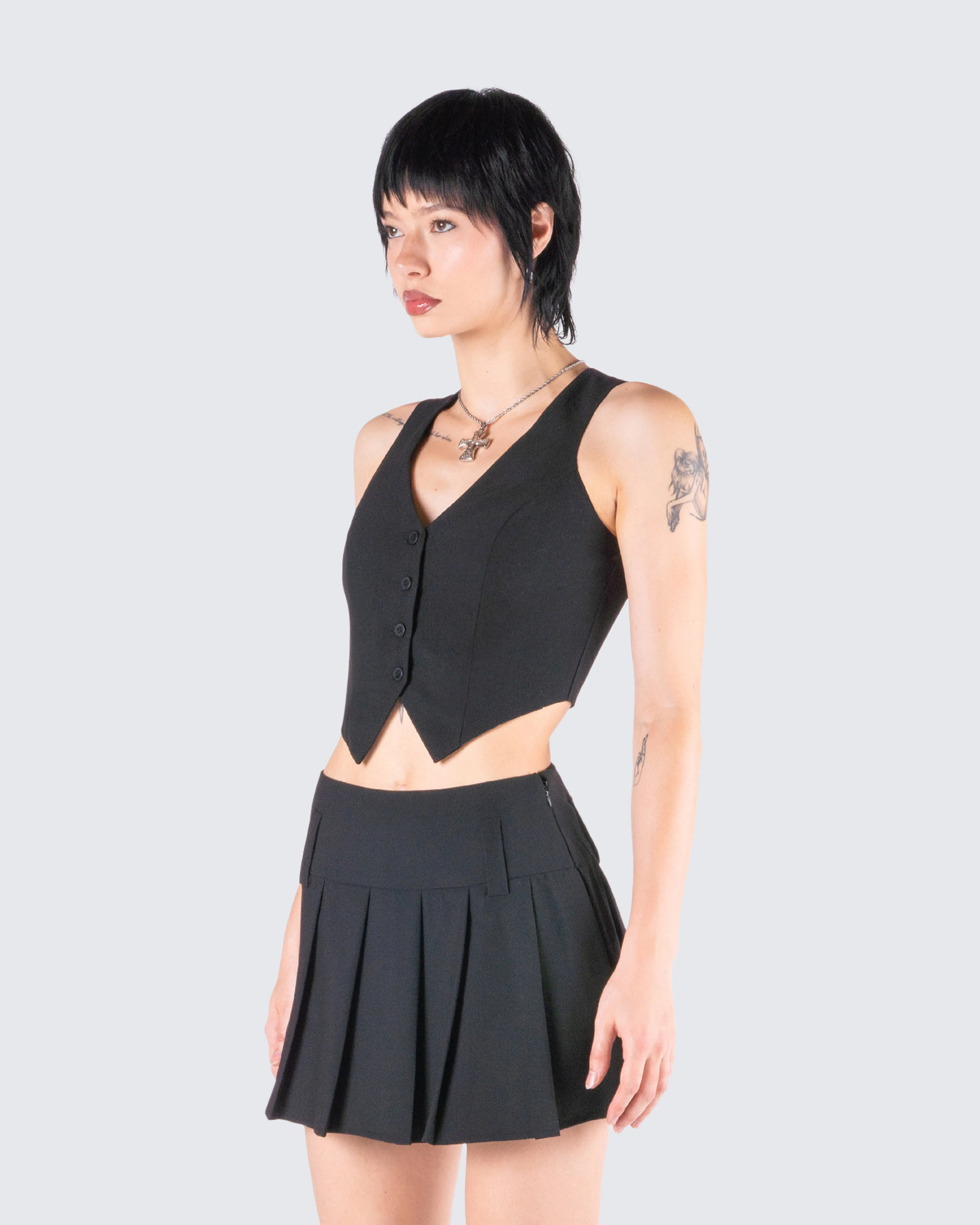 Deb Black Suiting Crop Vest Top sold by Finesse product image thumbnail 5