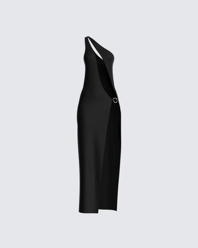 Dorian Black Cut Out Dress sold by Finesse