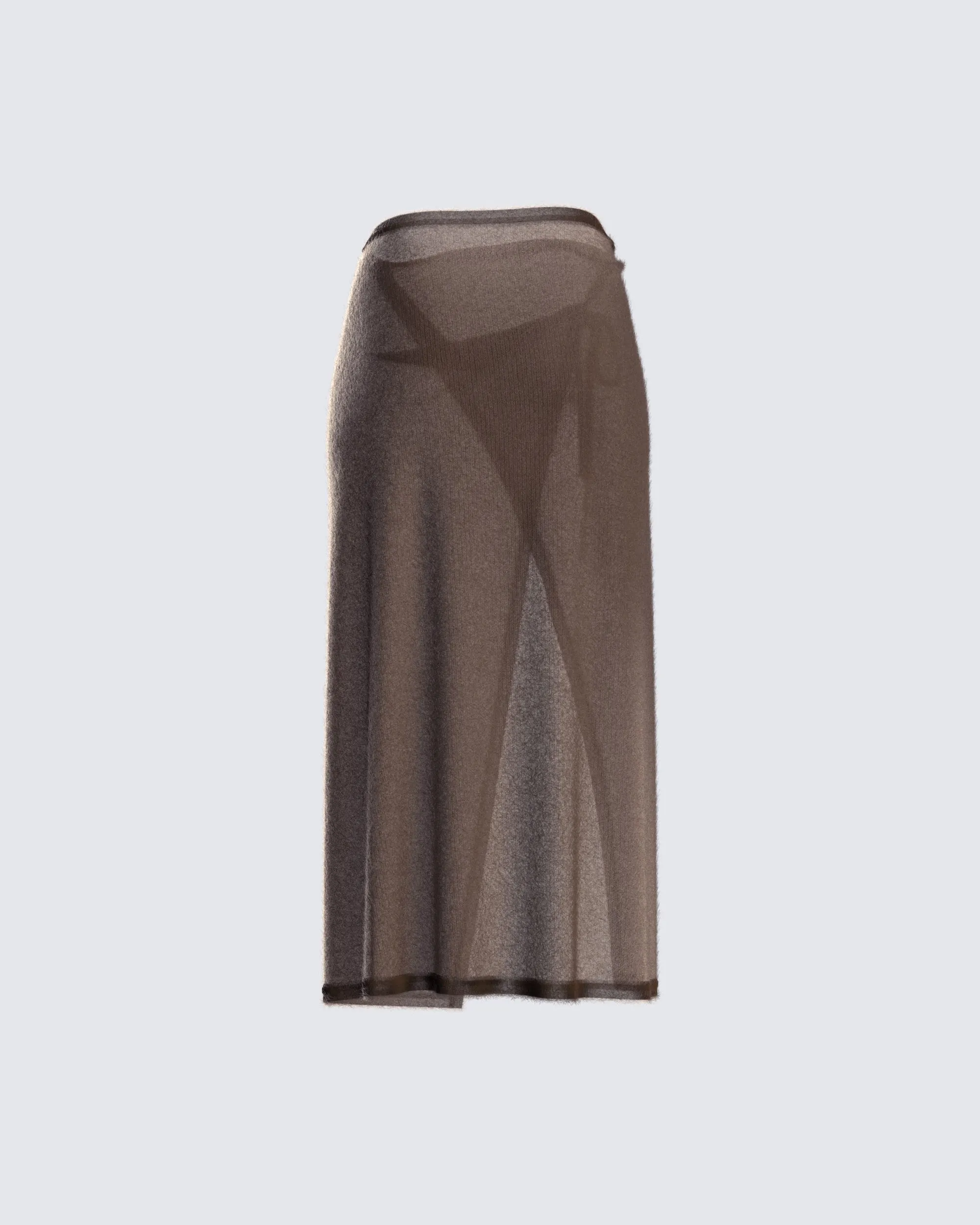 Zuri Brown Knit Midi Skirt sold by Finesse product image thumbnail 3