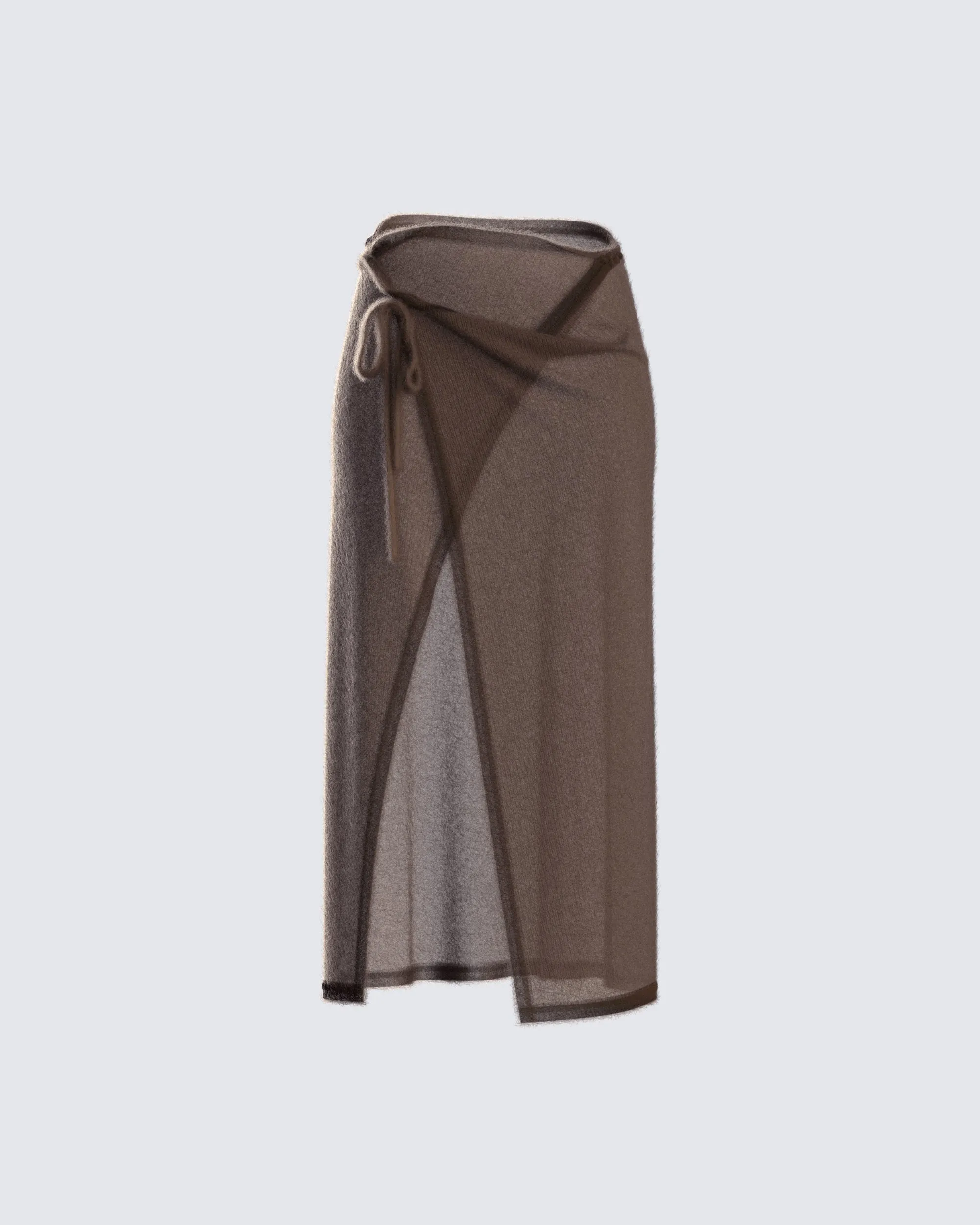 Zuri Brown Knit Midi Skirt sold by Finesse