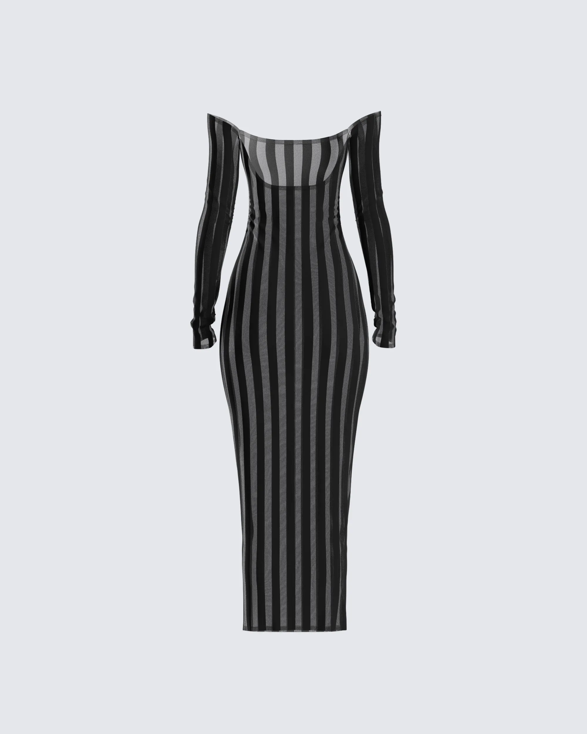 Meritt Black Stripe Midi Dress sold by Finesse product image thumbnail 3