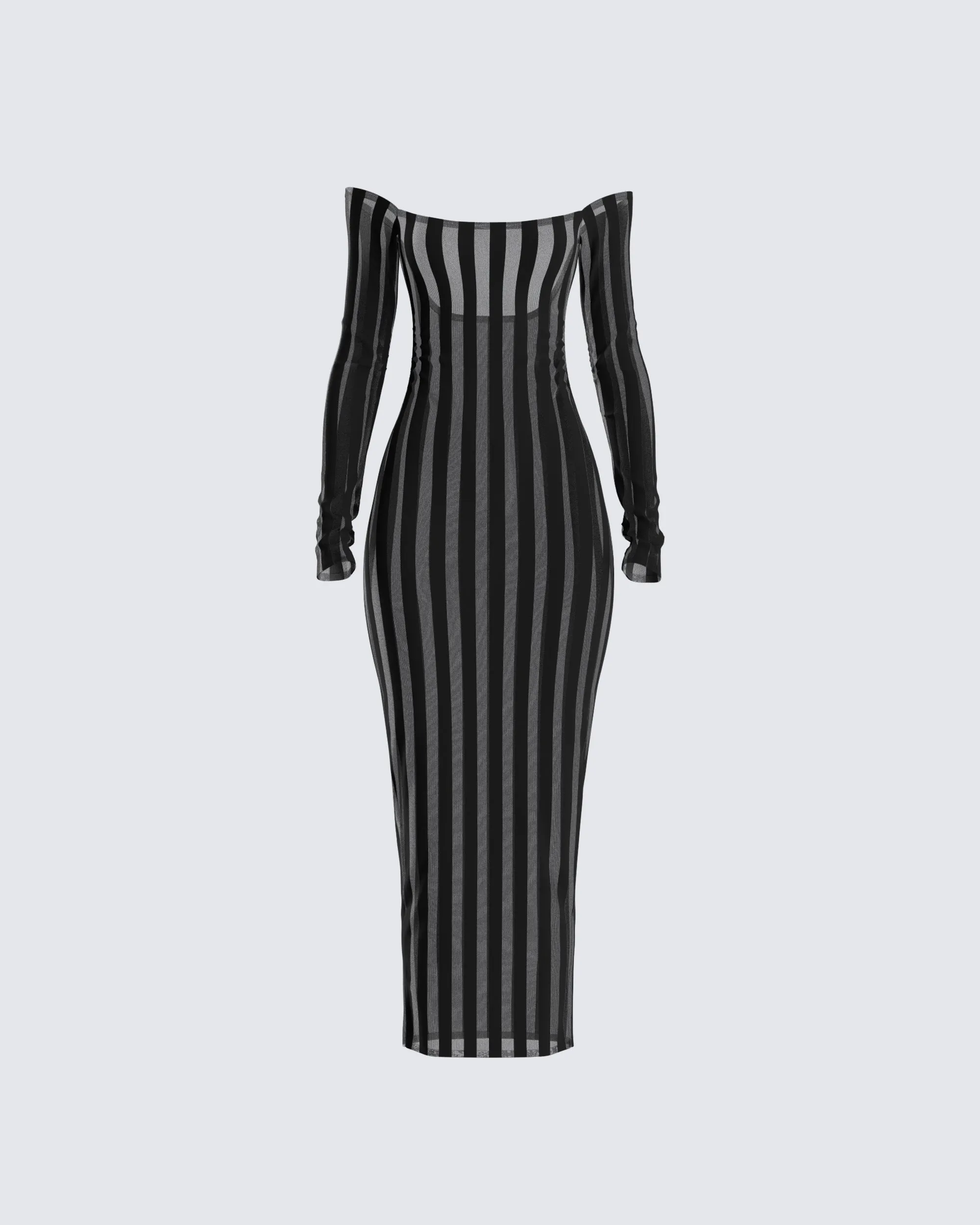 Meritt Black Stripe Midi Dress sold by Finesse
