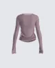 Alyson Grey Mesh Long Sleeve Top sold by Finesse