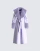 Anika Lavender Vegan Fur Trim Coat sold by Finesse