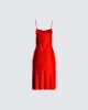 Milou Raw Edge Satin Midi Dress sold by Finesse