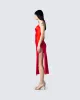 Milou Raw Edge Satin Midi Dress sold by Finesse