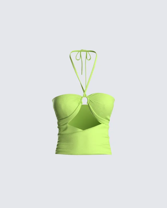 Jolene Green Cropped Top sold by Finesse