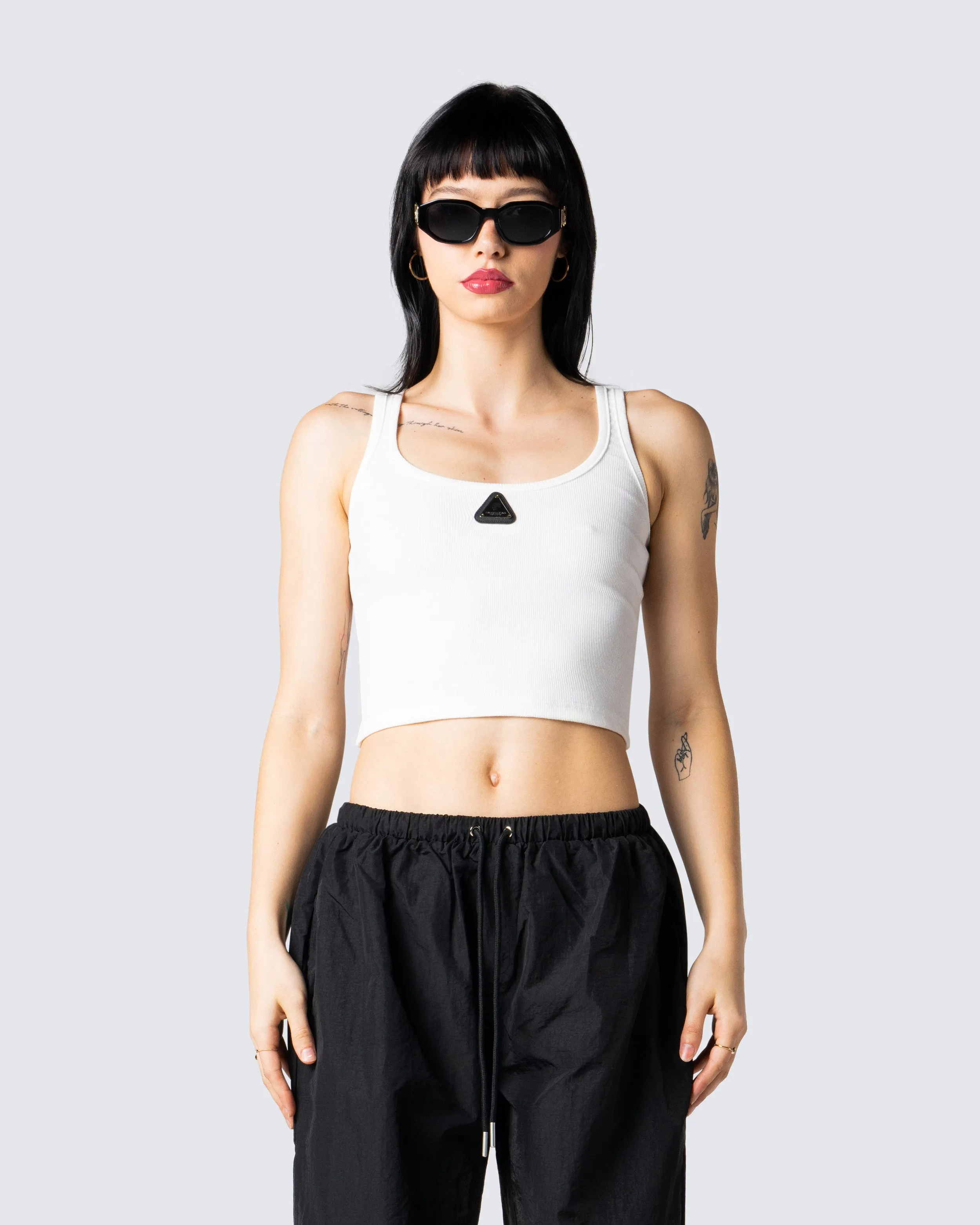 Ezra White Logo Tank Top sold by Finesse product image thumbnail 4