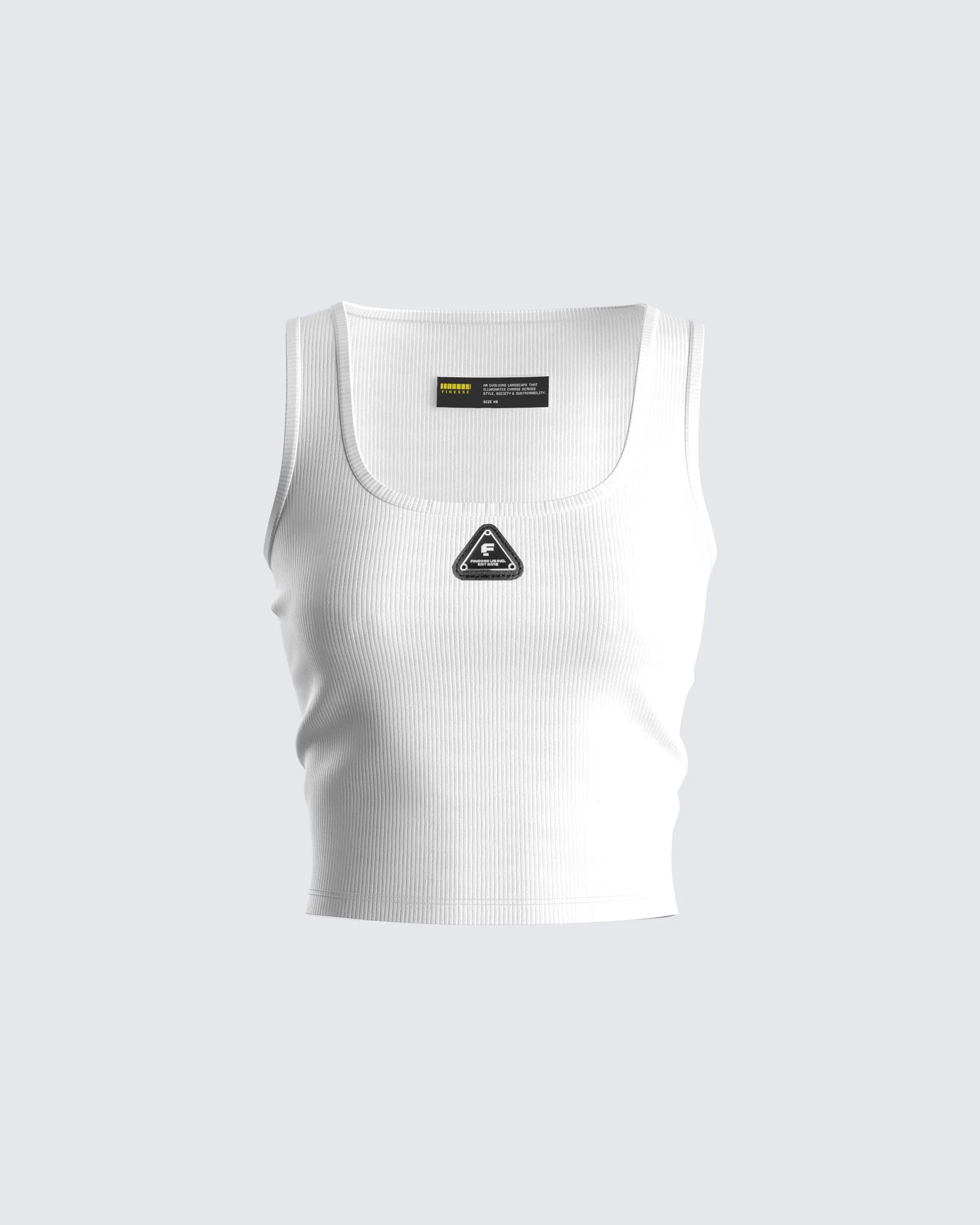 Ezra White Logo Tank Top sold by Finesse