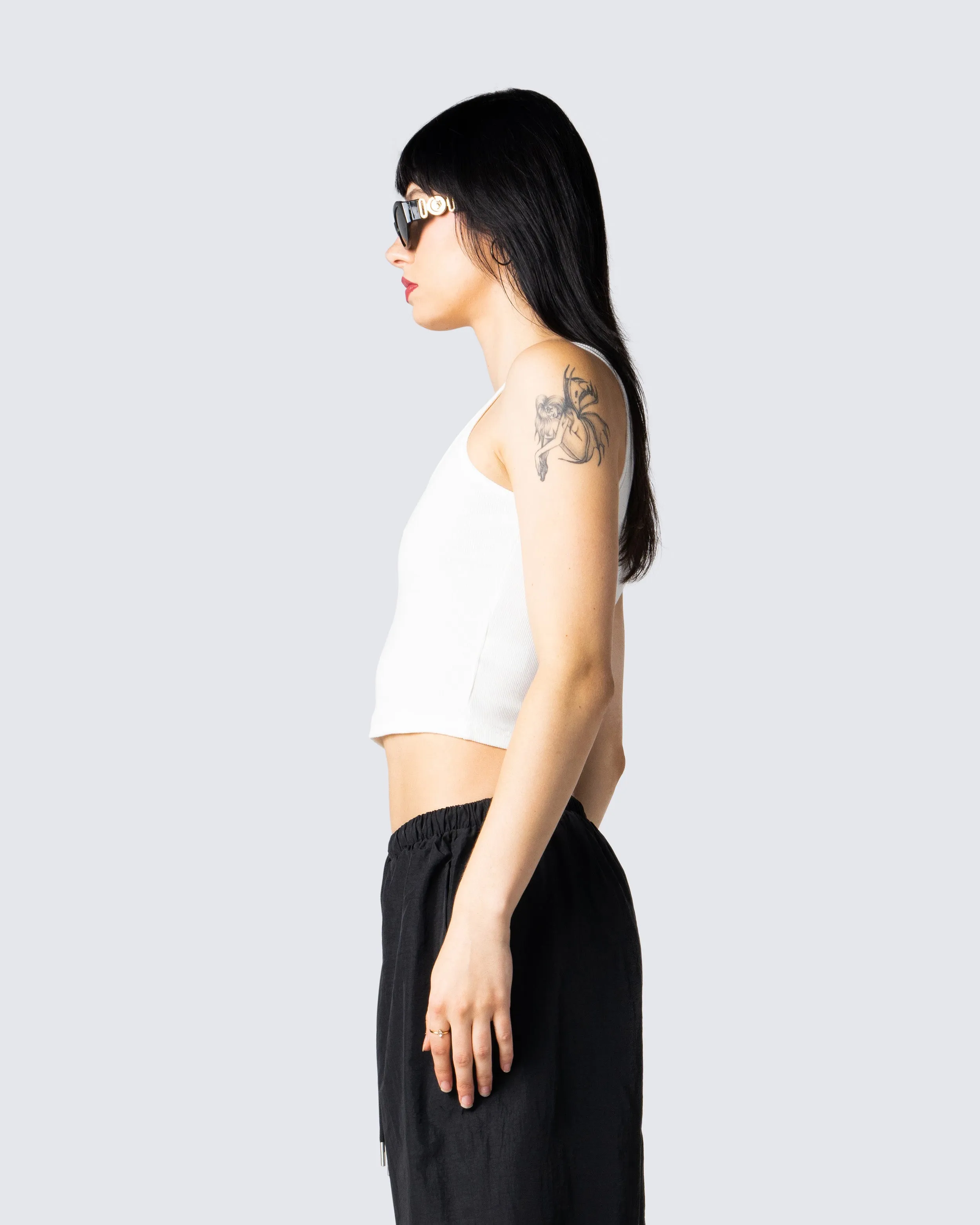 Ezra White Logo Tank Top sold by Finesse product image thumbnail 5