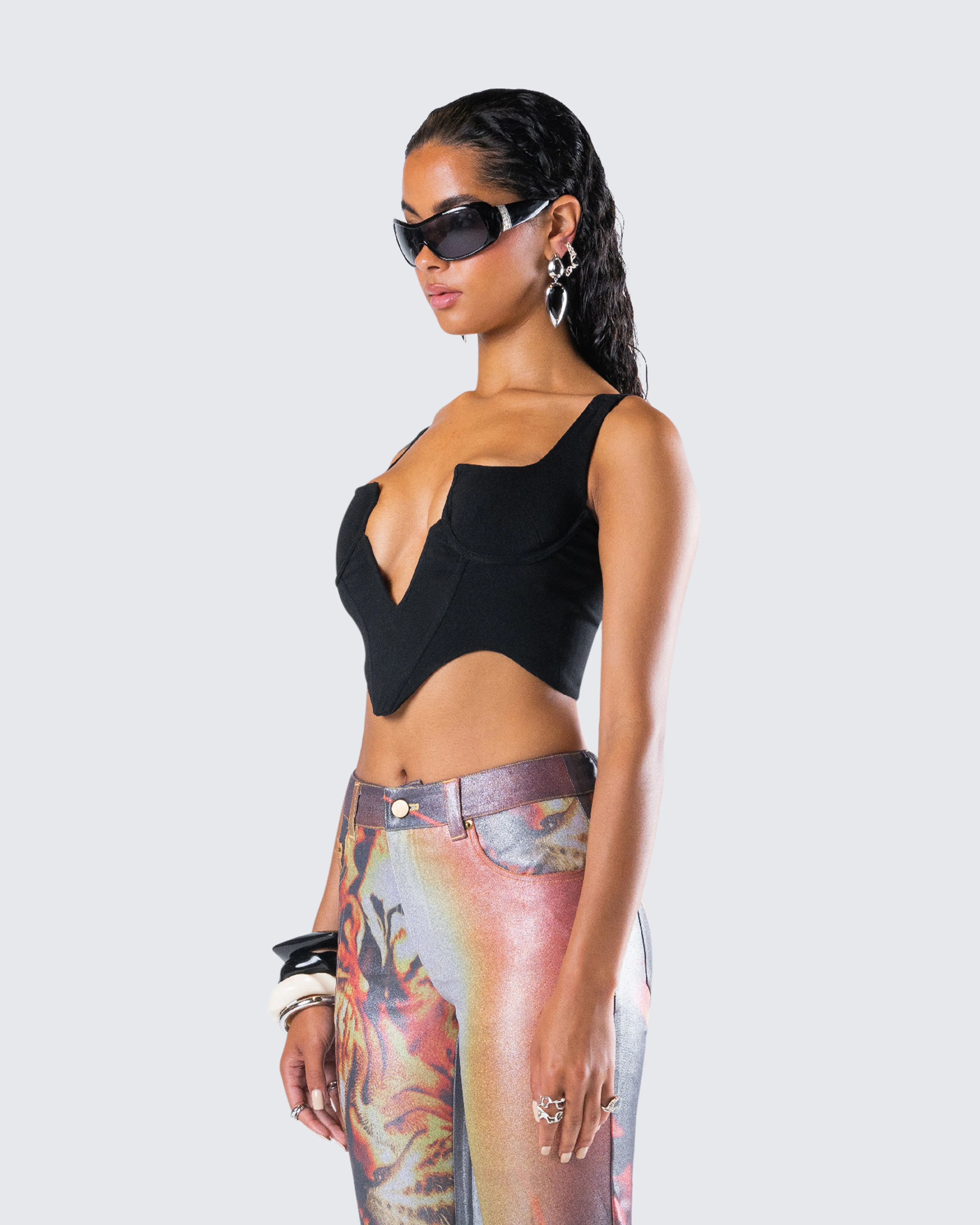 Janice Black Twill Bustier Top sold by Finesse product image thumbnail 5