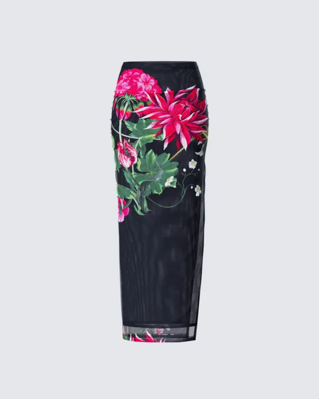 Eldora Floral Print Maxi Skirt sold by Finesse