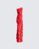 Blanche Red Mesh Ruffle Maxi Dress sold by Finesse