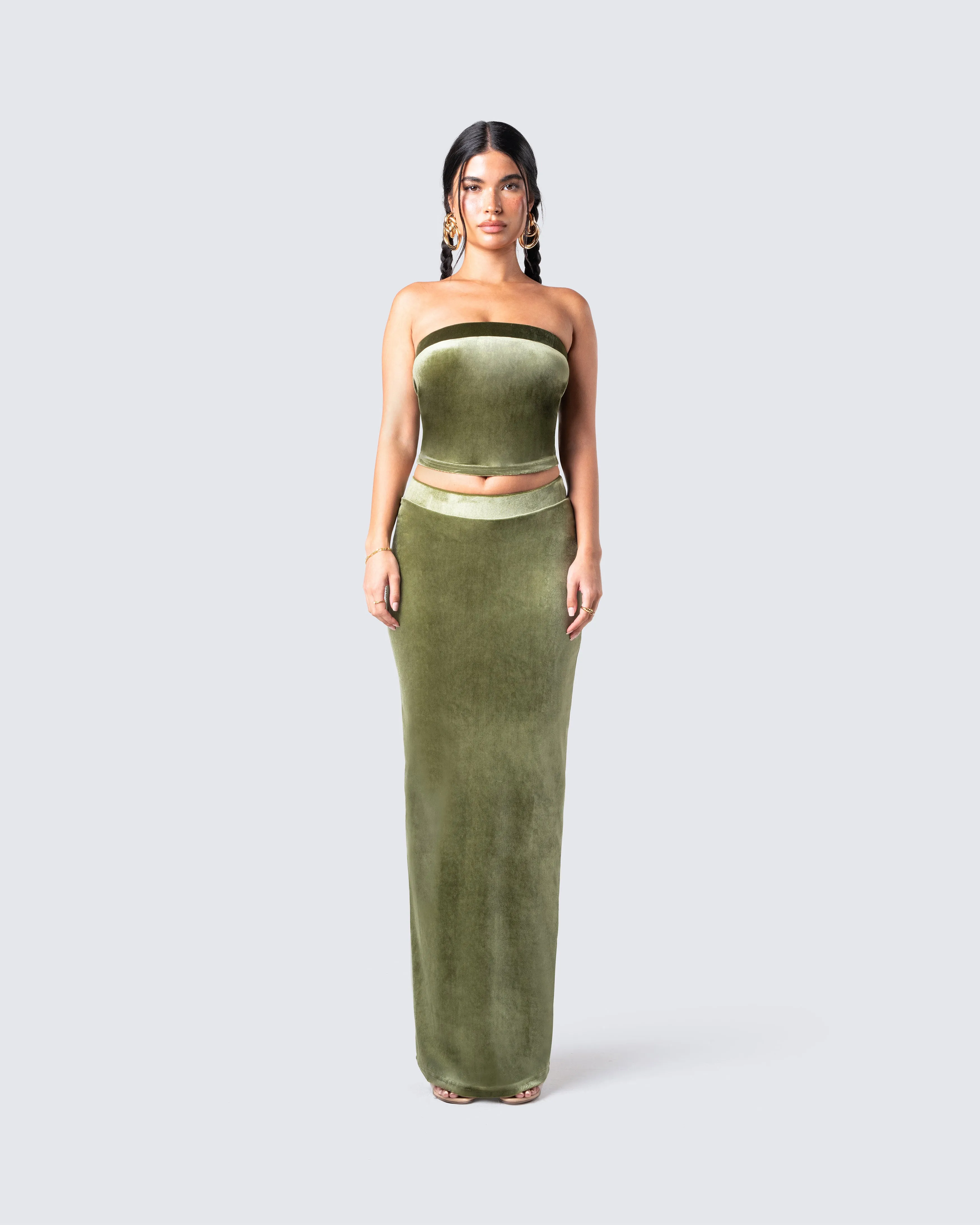 Ayla Olive Green Velvet Set sold by Finesse product image thumbnail 4