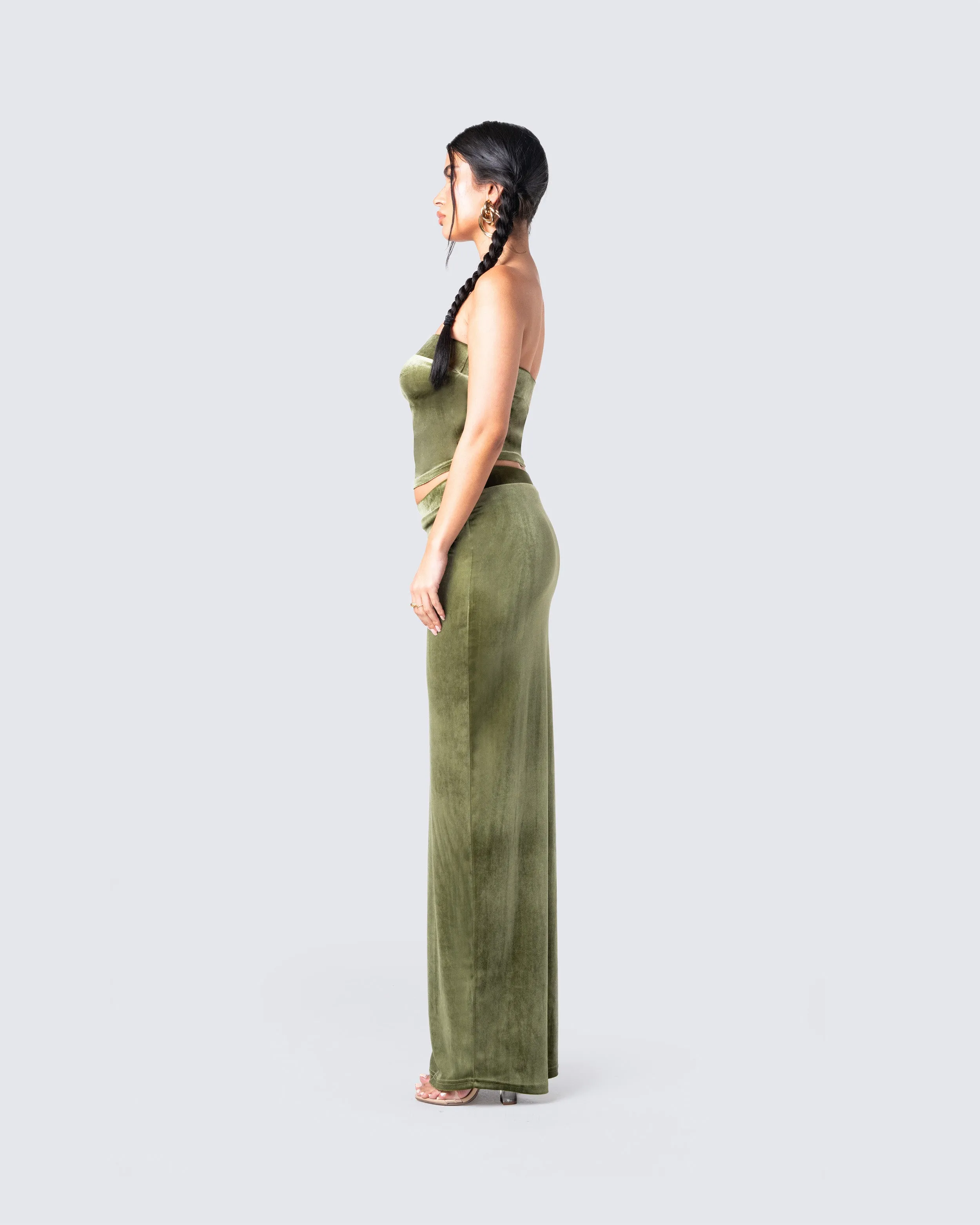 Ayla Olive Green Velvet Set sold by Finesse product image thumbnail 5