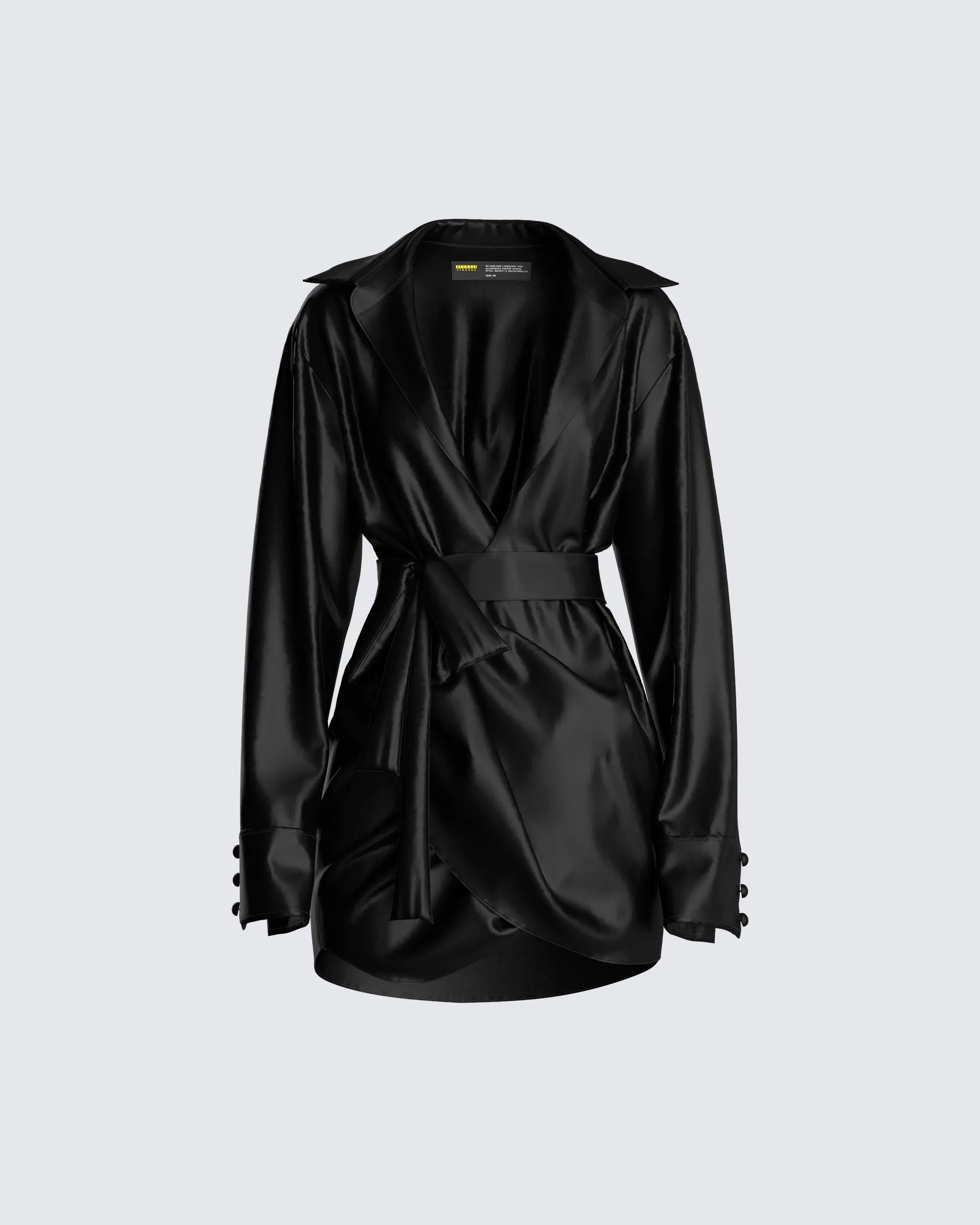 Remi Black Wrap Shirt Dress sold by Finesse