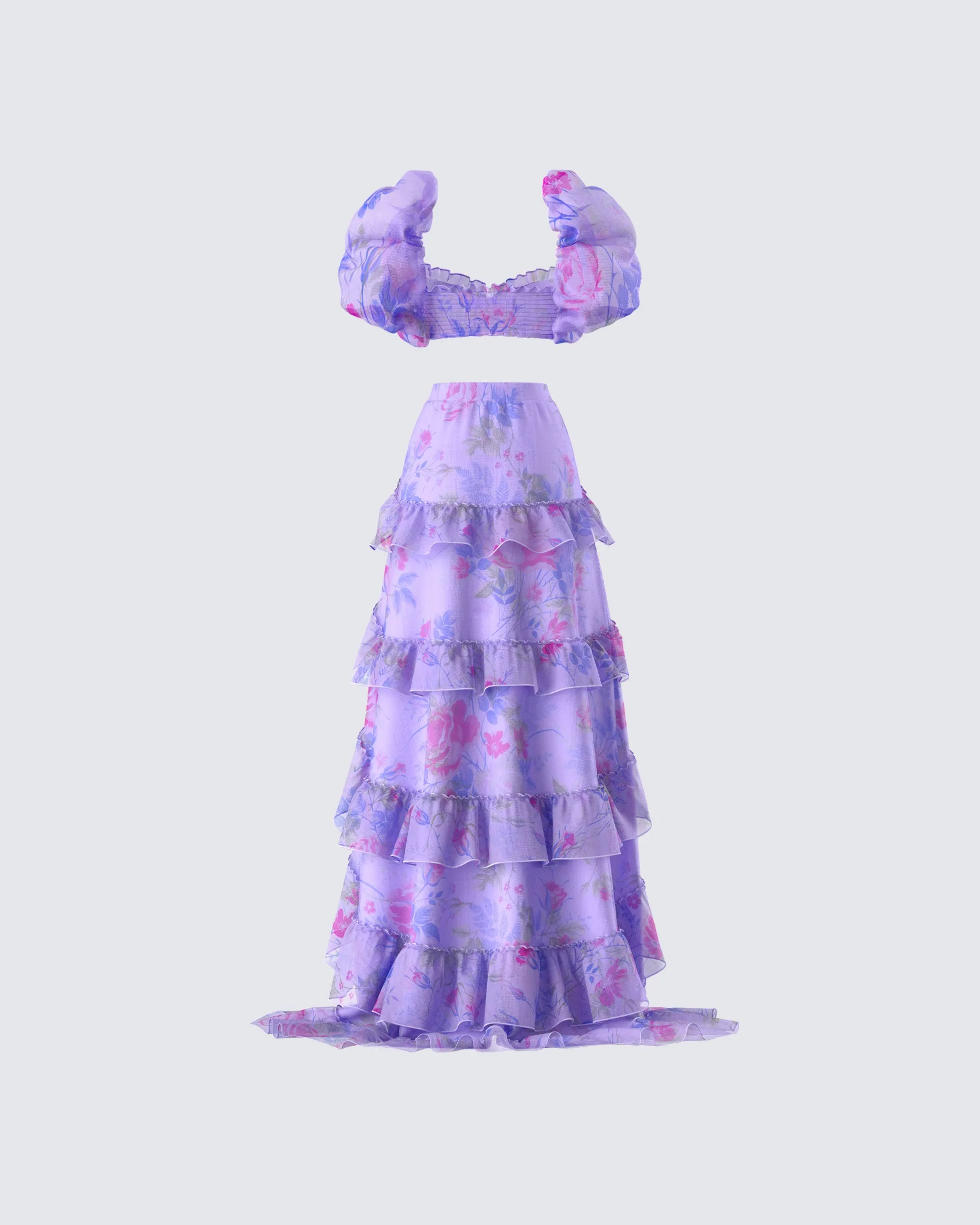 Ida Purple Floral Maxi Set sold by Finesse product image thumbnail 3