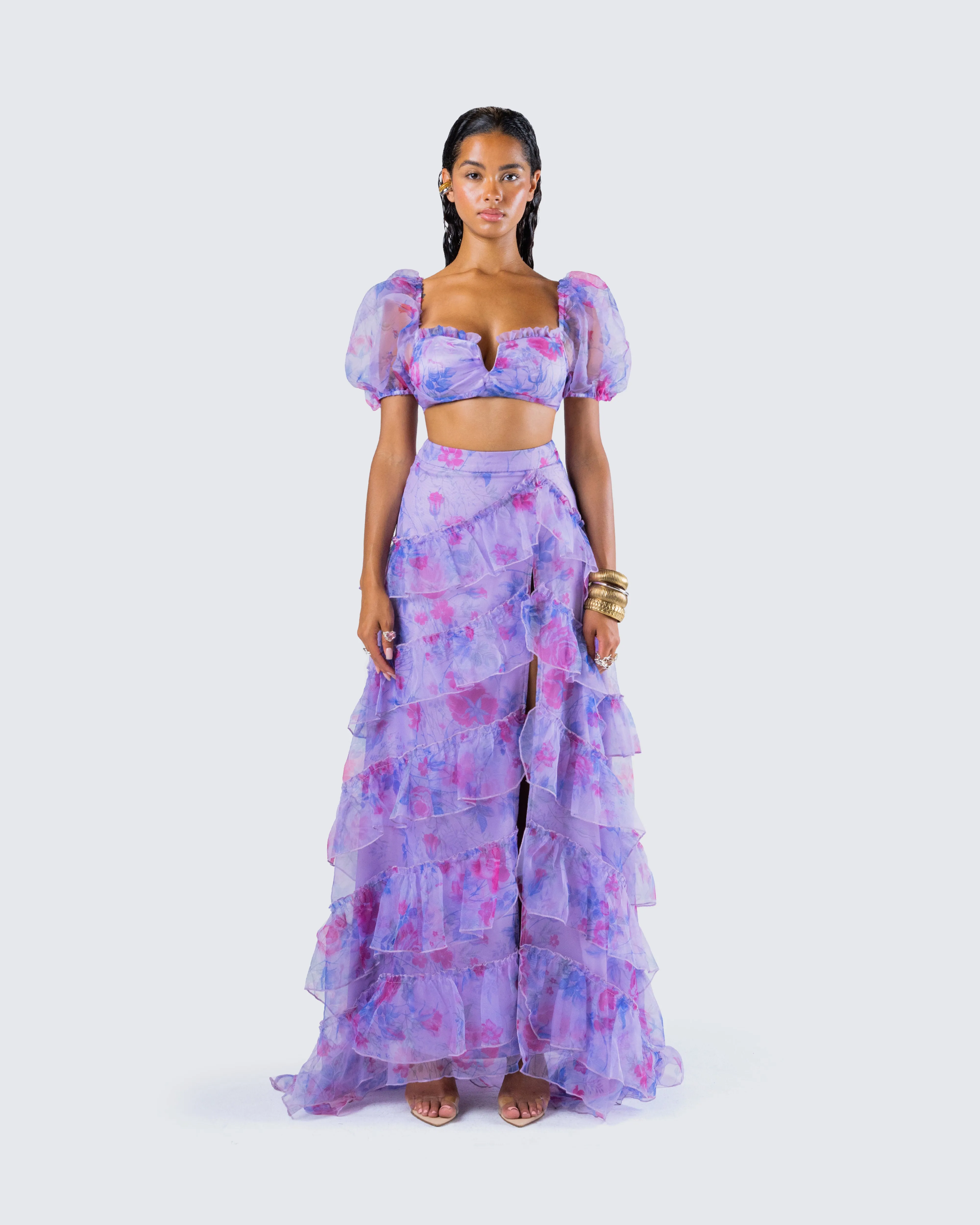 Ida Purple Floral Maxi Set sold by Finesse product image thumbnail 4