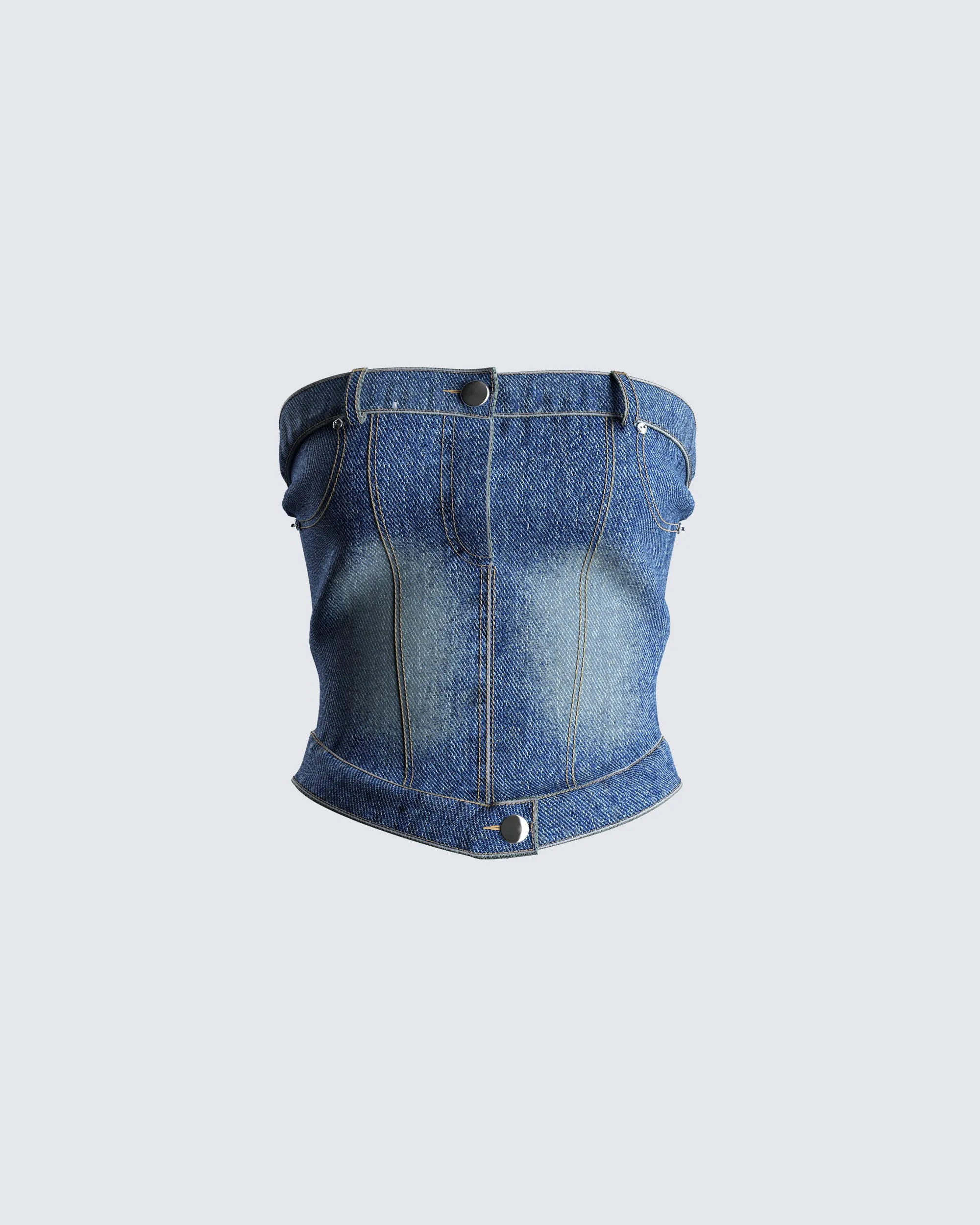 Georgina Blue Denim Tube Top sold by Finesse