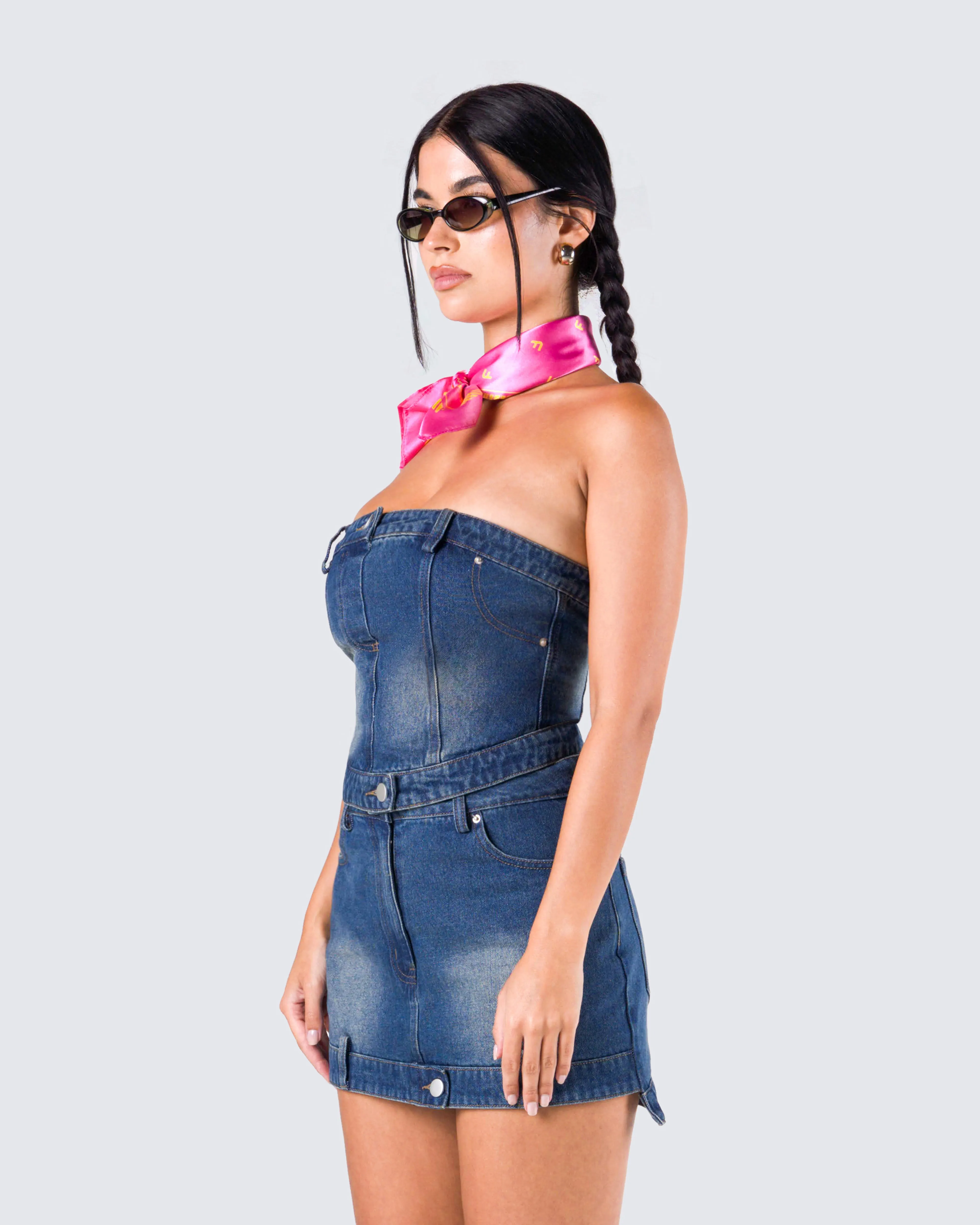 Georgina Blue Denim Tube Top sold by Finesse product image thumbnail 5