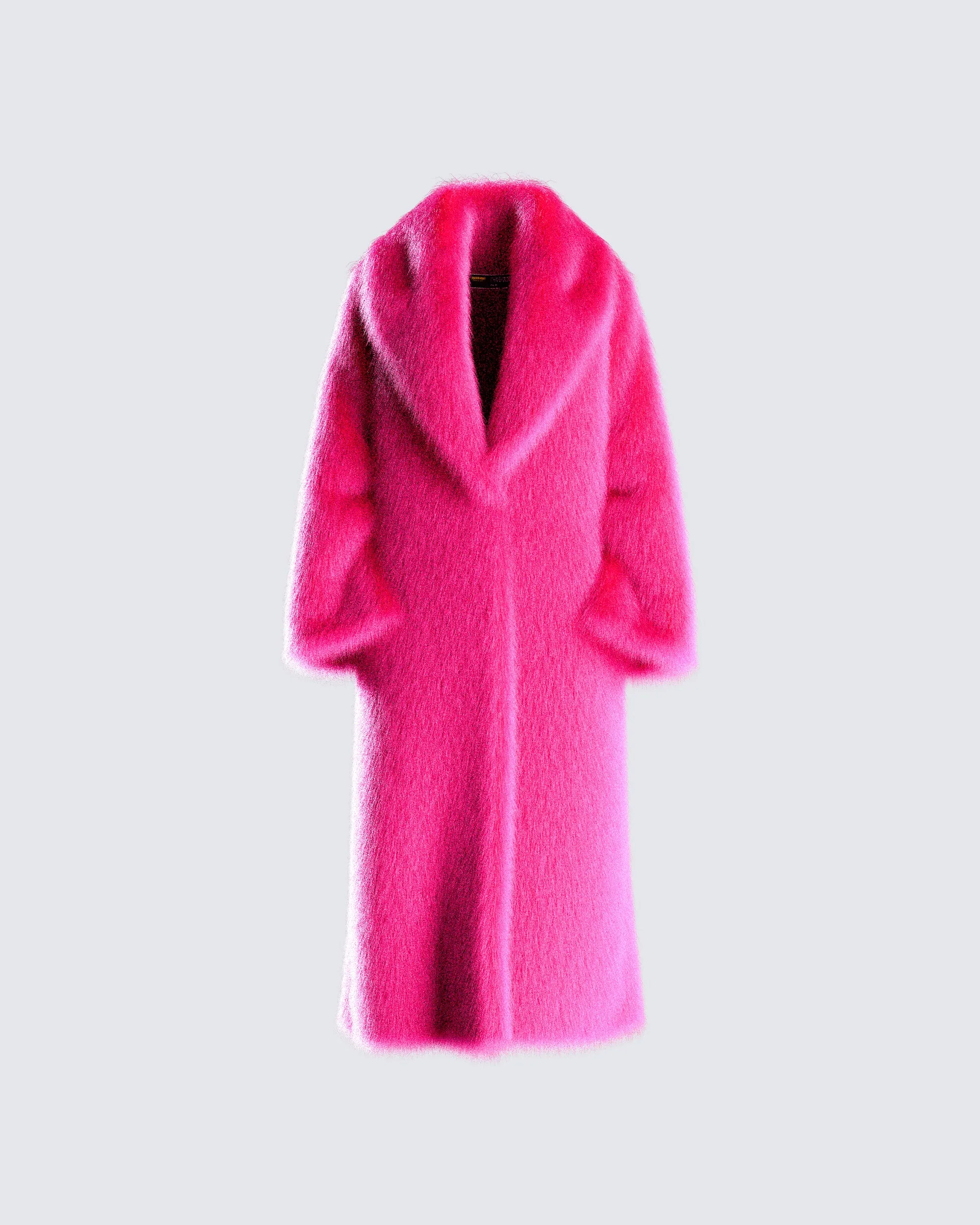 Corinne Hot Pink Vegan Fur Coat sold by Finesse