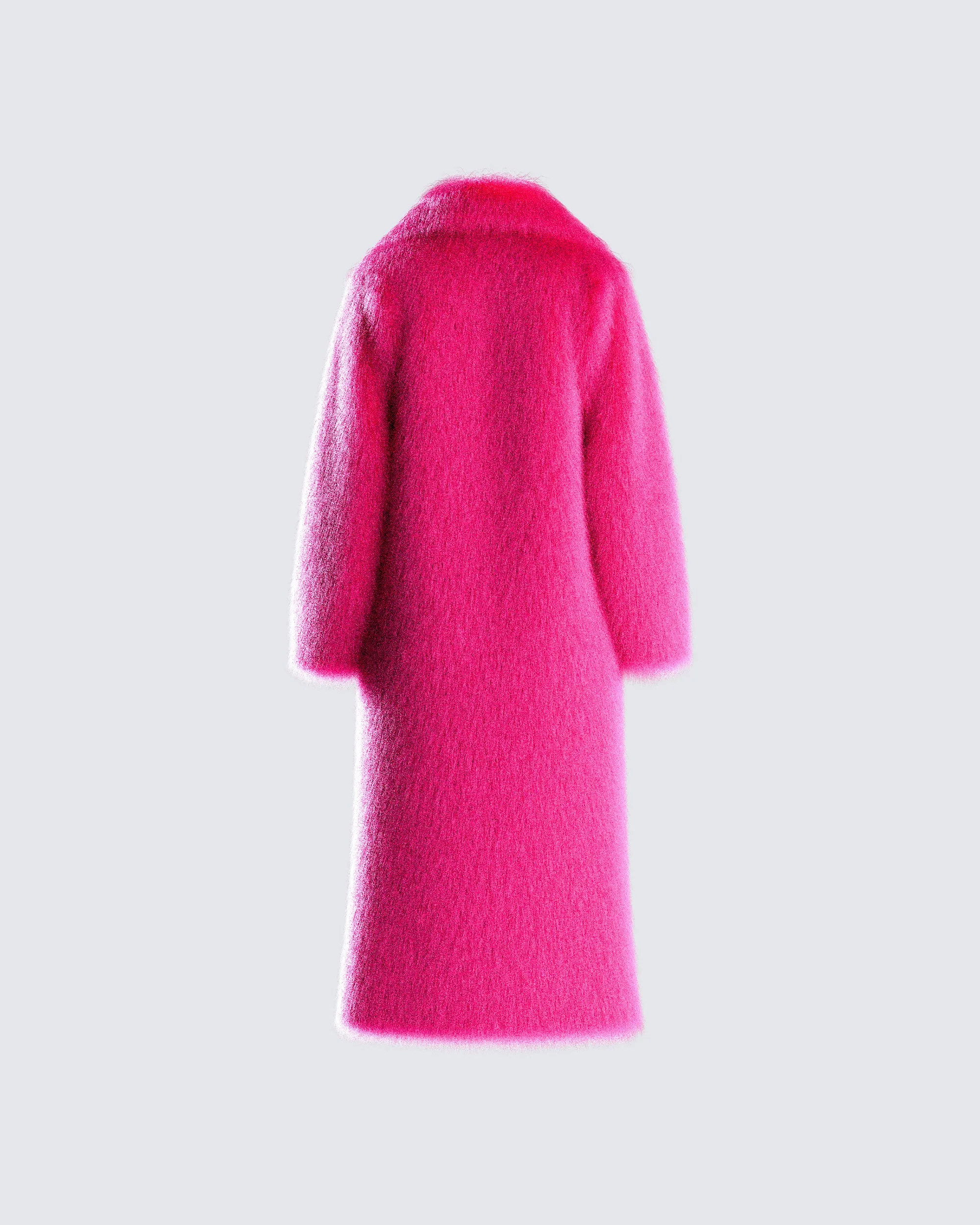 Corinne Hot Pink Vegan Fur Coat sold by Finesse product image thumbnail 3