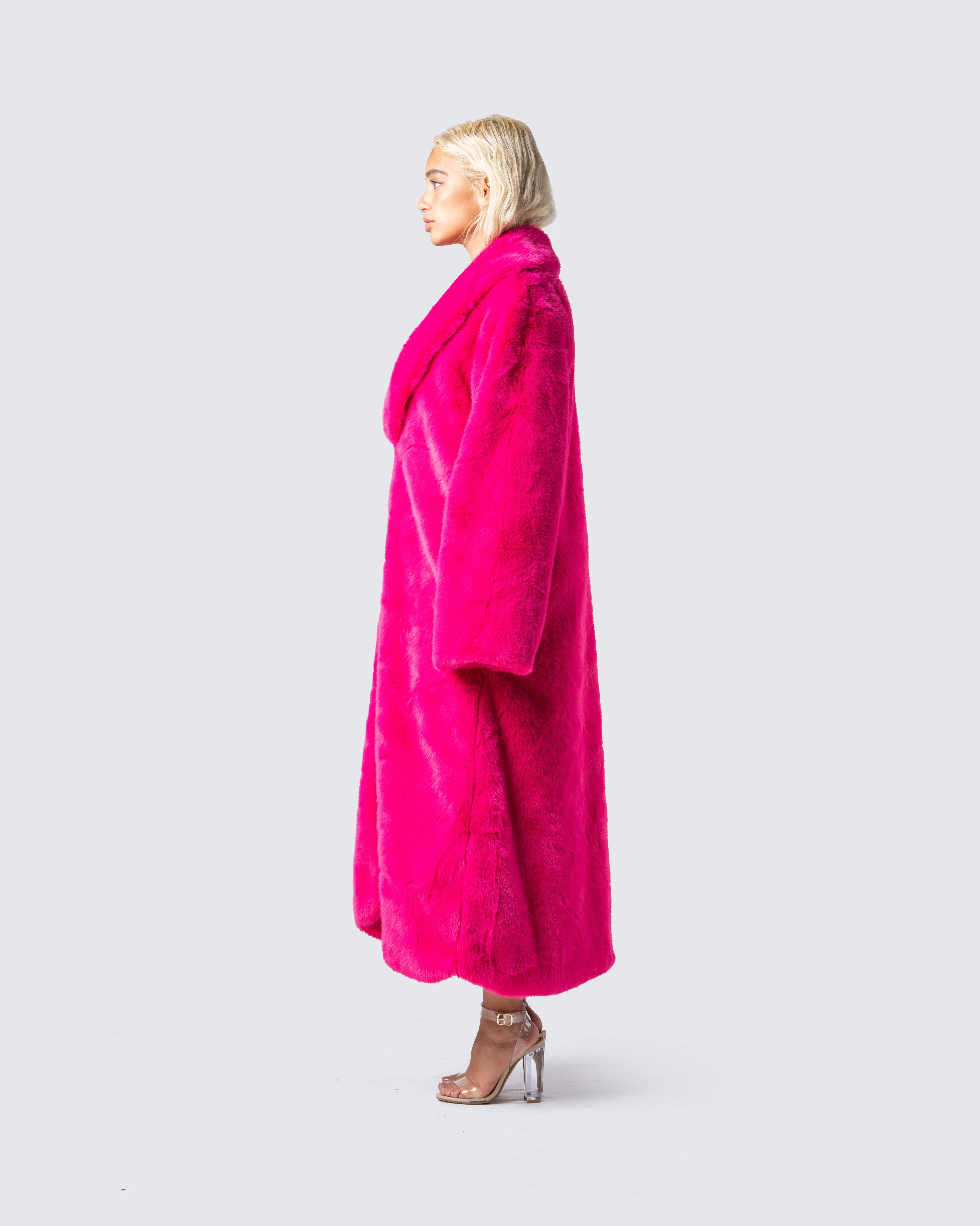 Corinne Hot Pink Vegan Fur Coat sold by Finesse product image thumbnail 5