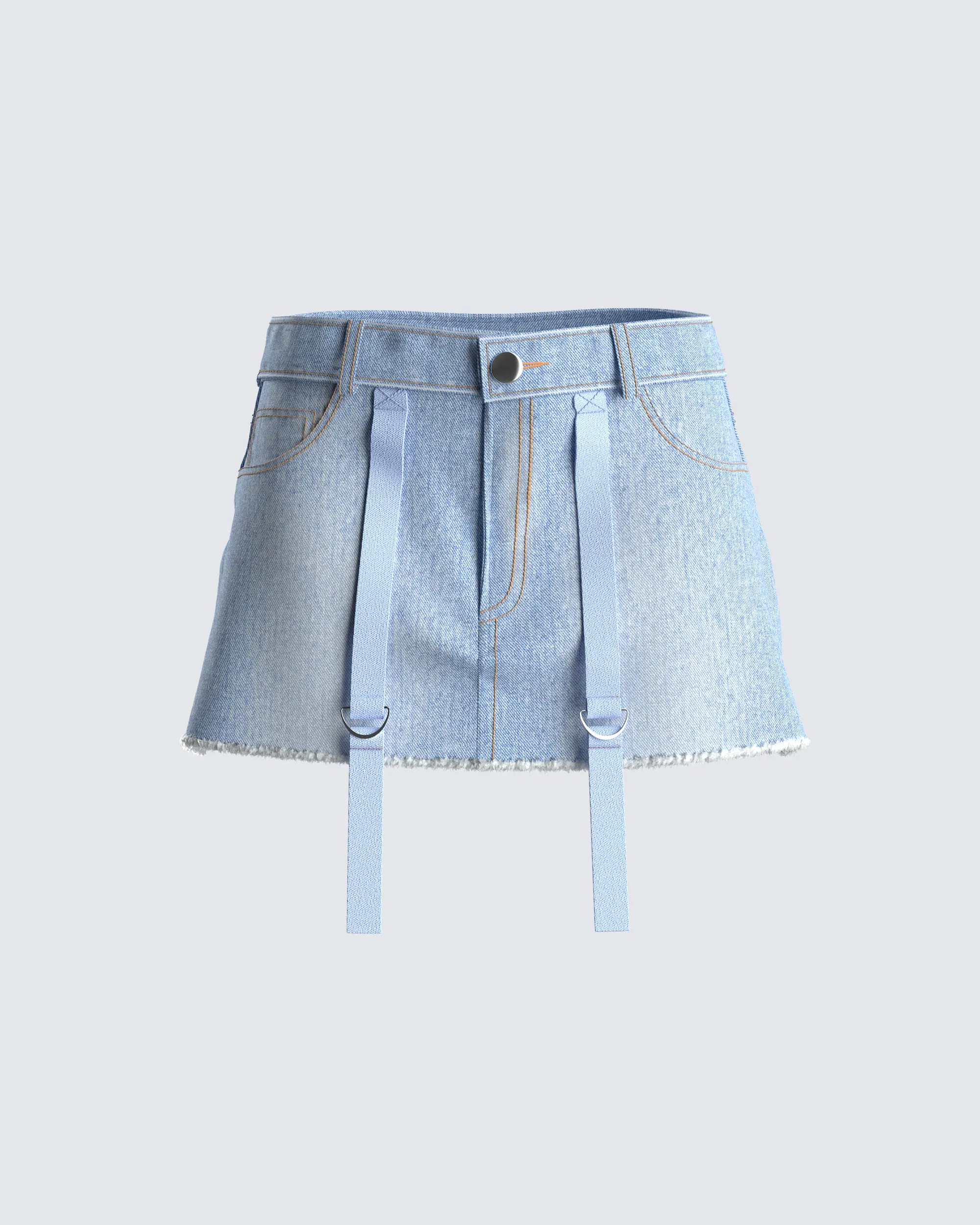 Liori Blue Denim Mini Skirt sold by Finesse
