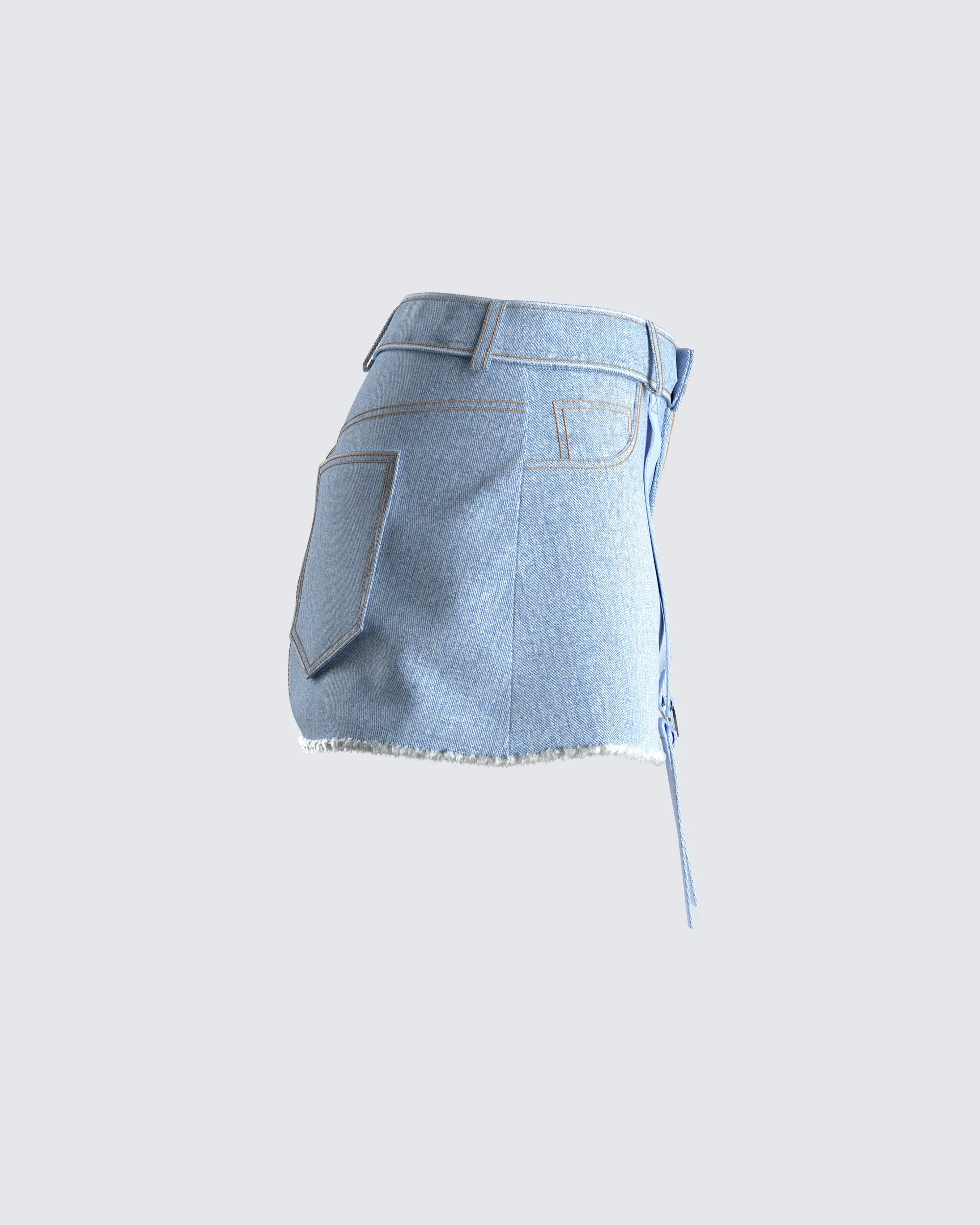 Liori Blue Denim Mini Skirt sold by Finesse product image thumbnail 2