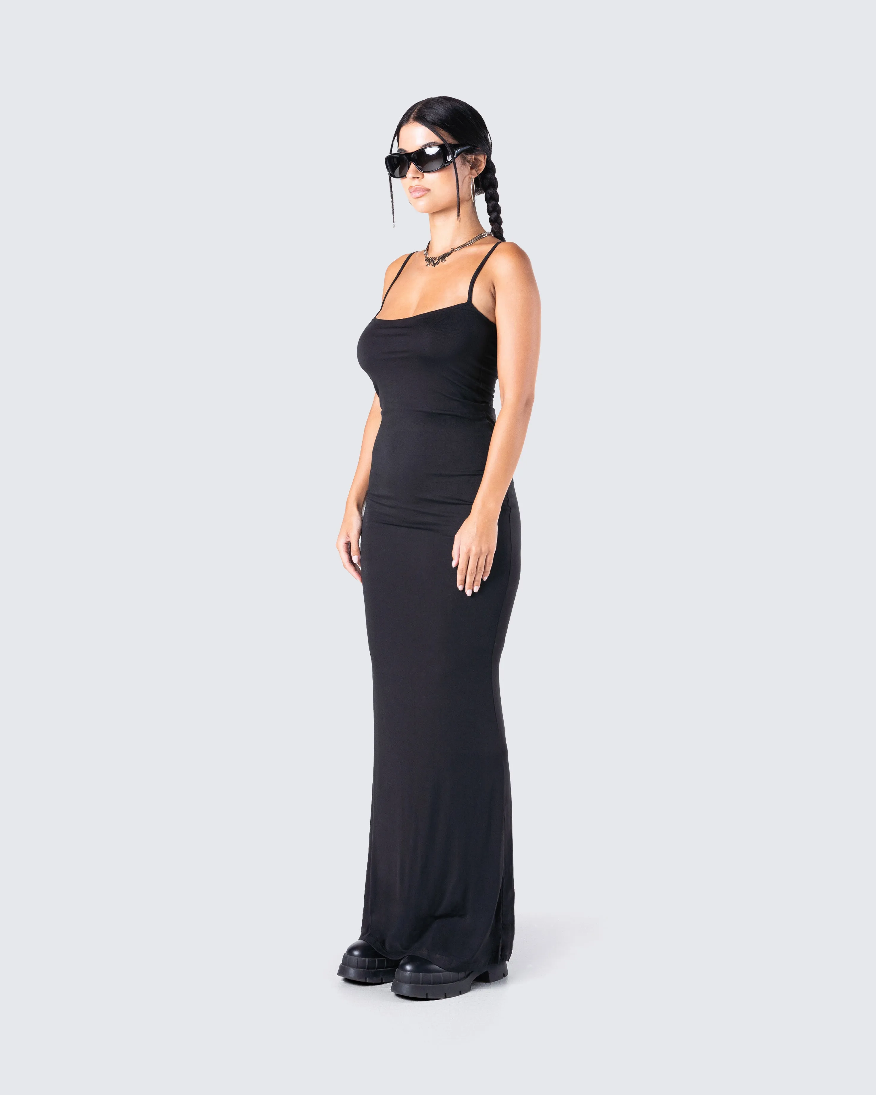 Georgie Black Rib Maxi Dress sold by Finesse product image thumbnail 5
