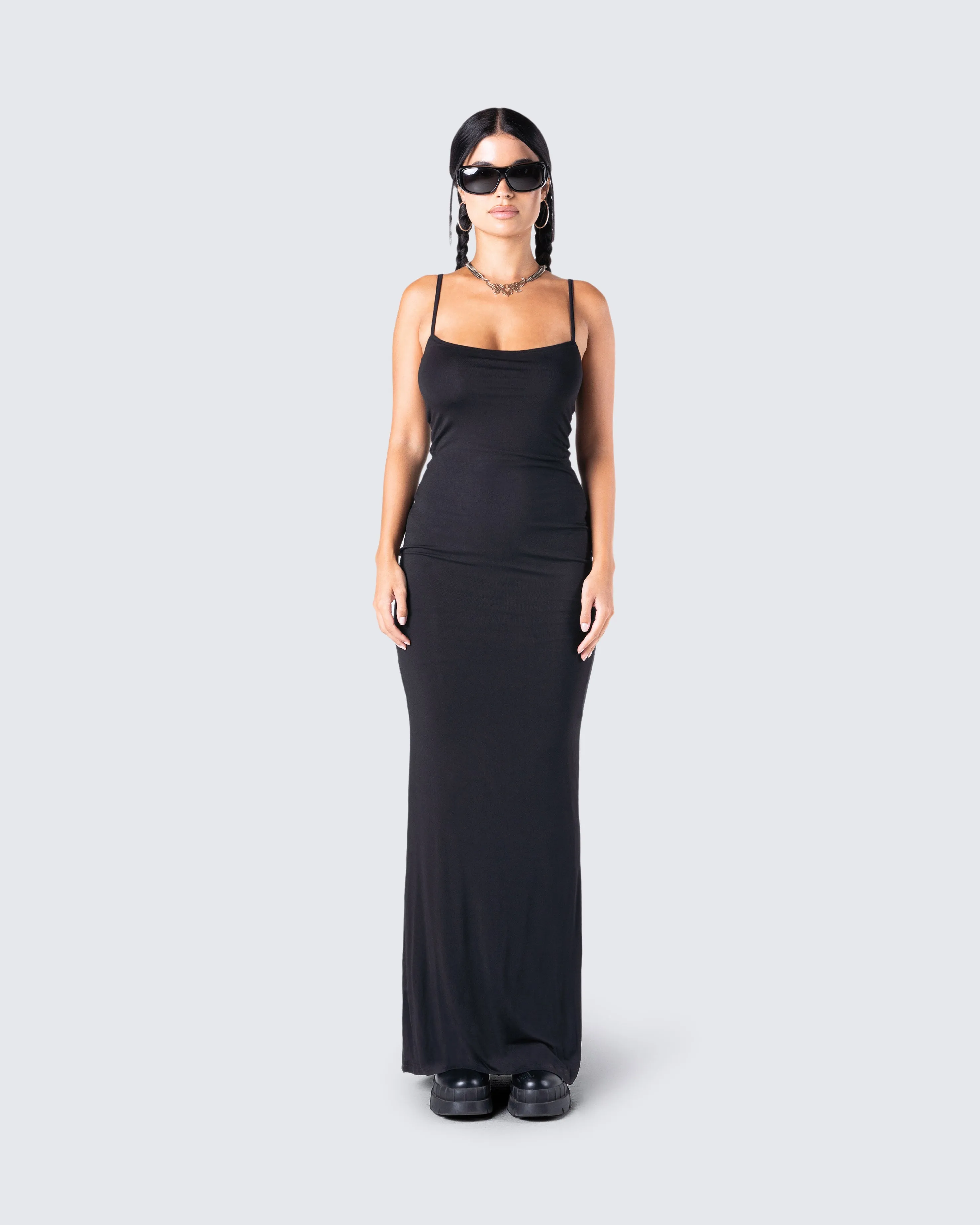 Georgie Black Rib Maxi Dress sold by Finesse product image thumbnail 4