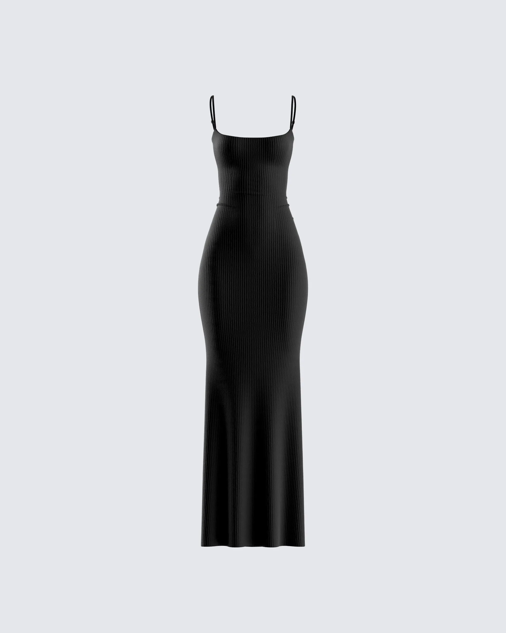 Georgie Black Rib Maxi Dress sold by Finesse