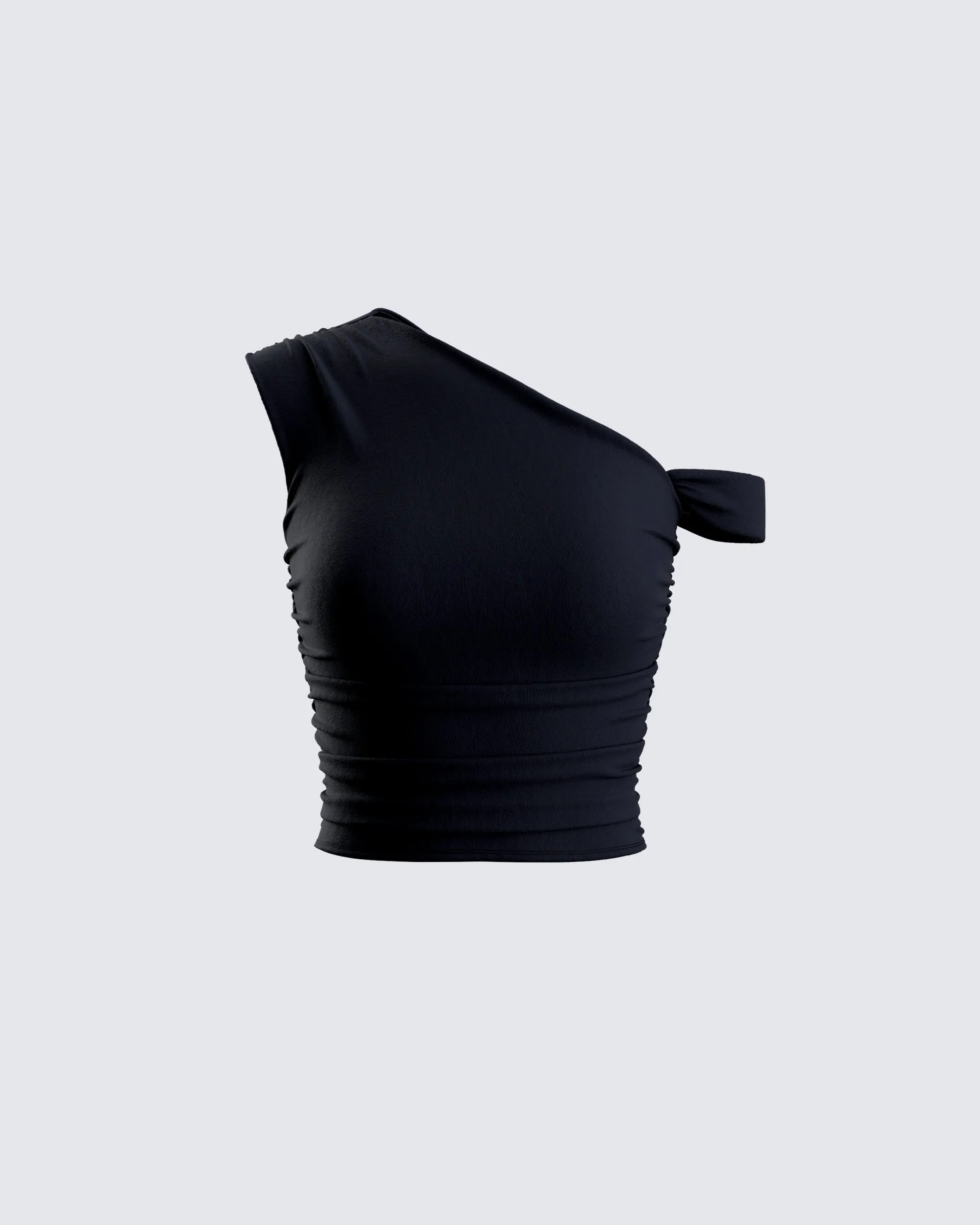 Eirene Black Asymmetrical Top sold by Finesse