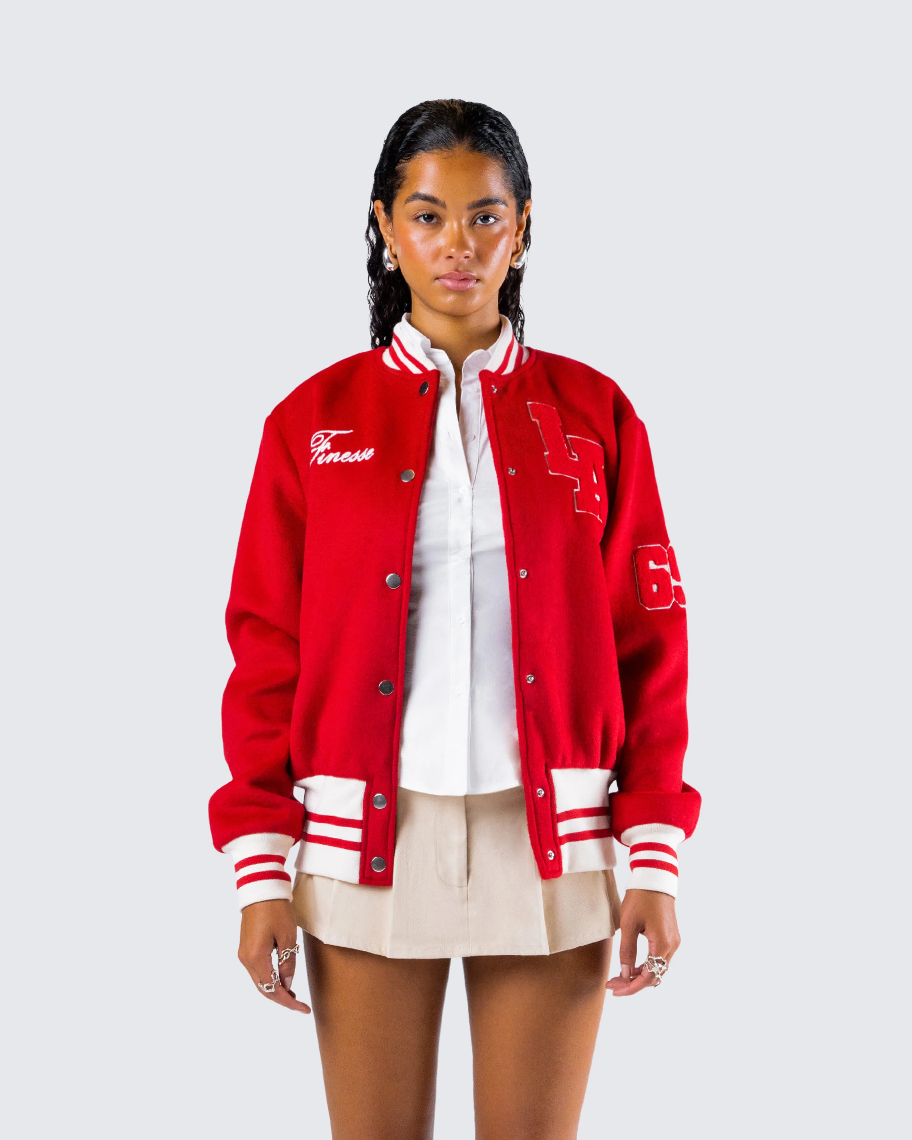 Palmer Red Varsity Jacket sold by Finesse product image thumbnail 4