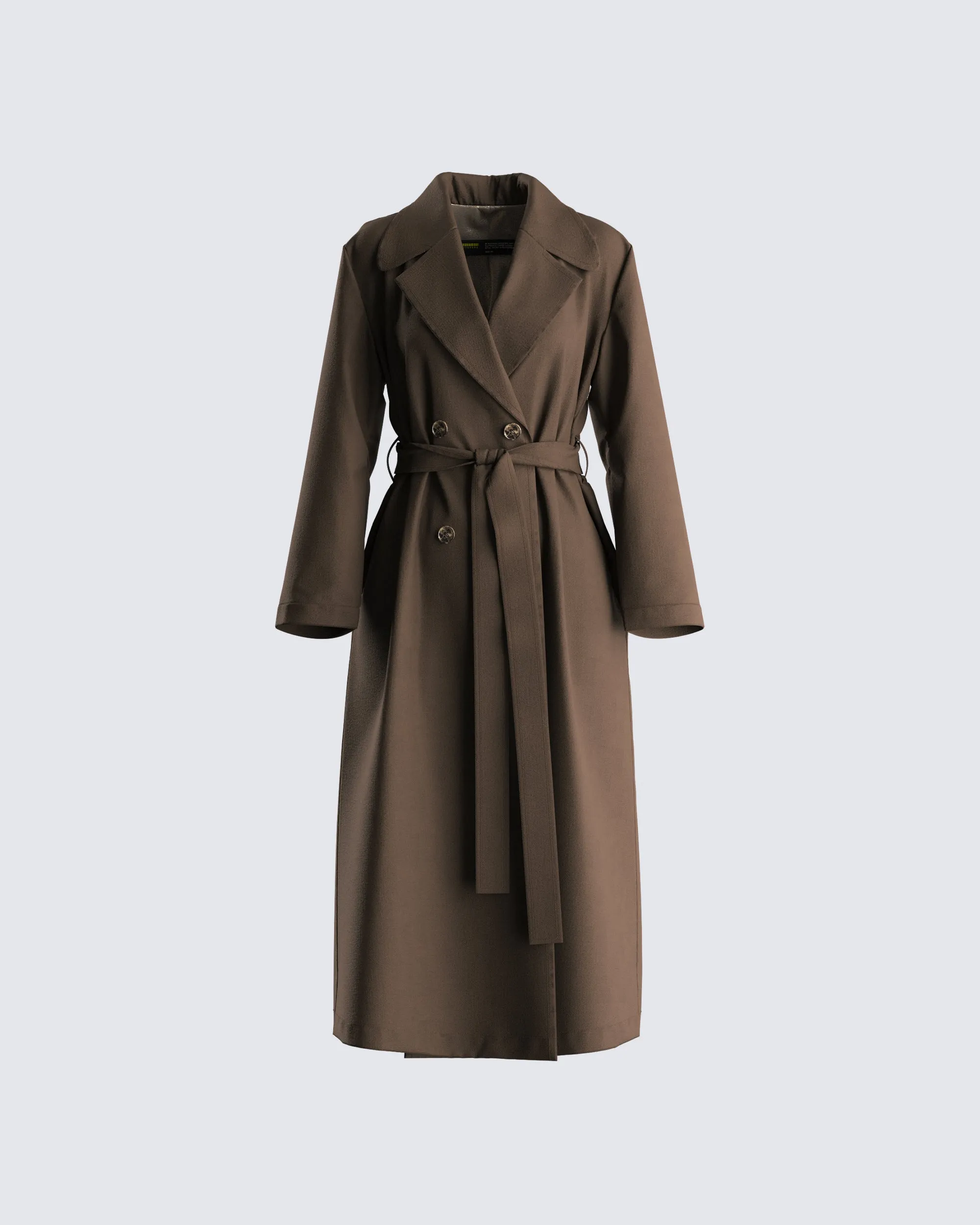 Bryn Dark Olive Belted Trench Coat sold by Finesse
