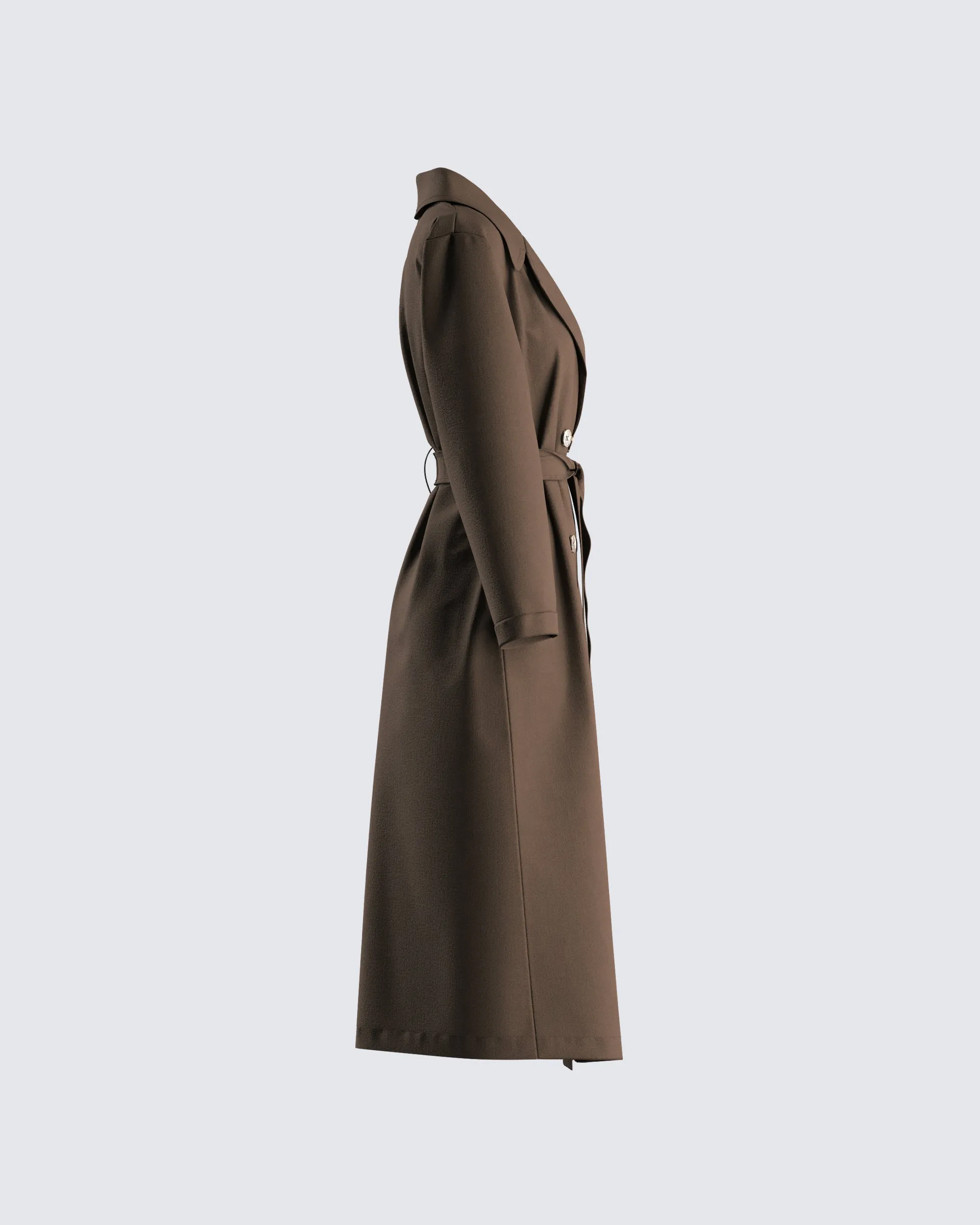 Bryn Dark Olive Belted Trench Coat sold by Finesse product image thumbnail 2