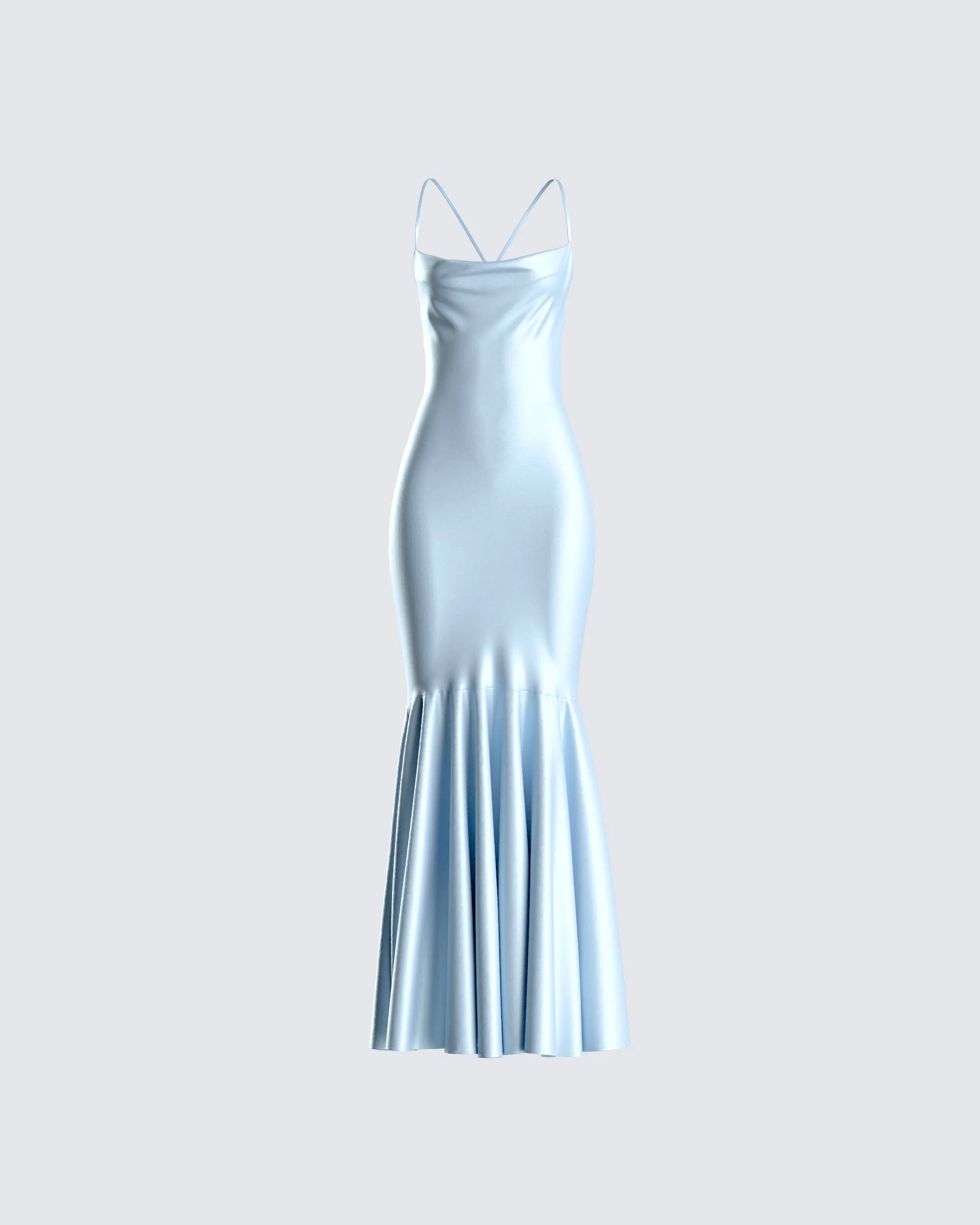 Anya Blue Cowl Low Back Gown sold by Finesse