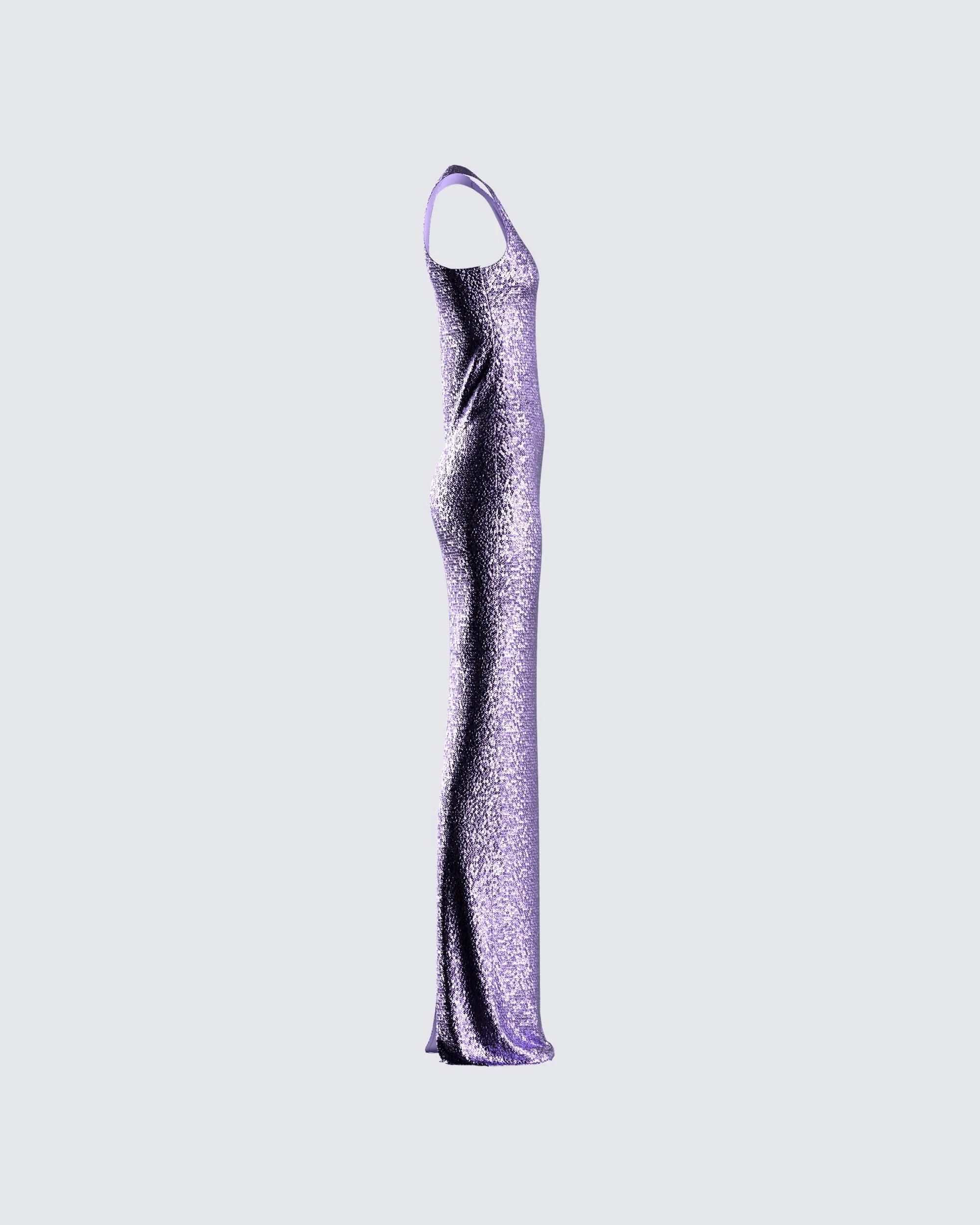 Elsa Lilac Sequin Sleeveless Gown sold by Finesse product image thumbnail 2