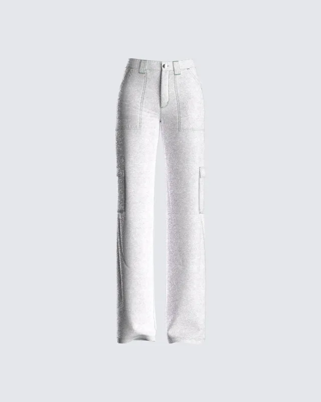 Harley Silver Shimmer Cargo Pant sold by Finesse