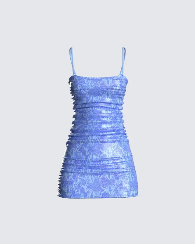Laurel Mesh Printed Shirred Mini Dress sold by Finesse