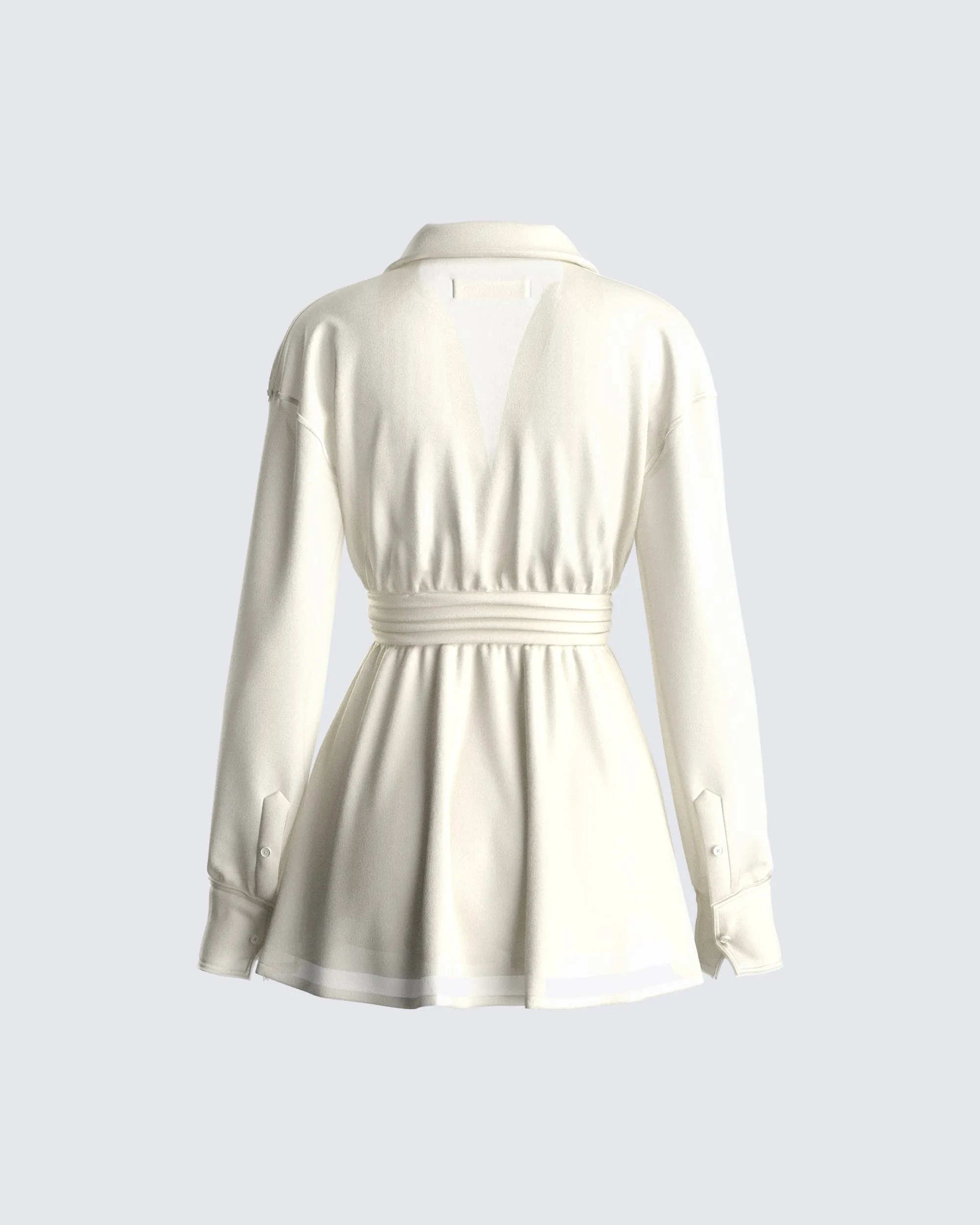 Amara Ivory Mini Shirt Dress sold by Finesse product image thumbnail 3