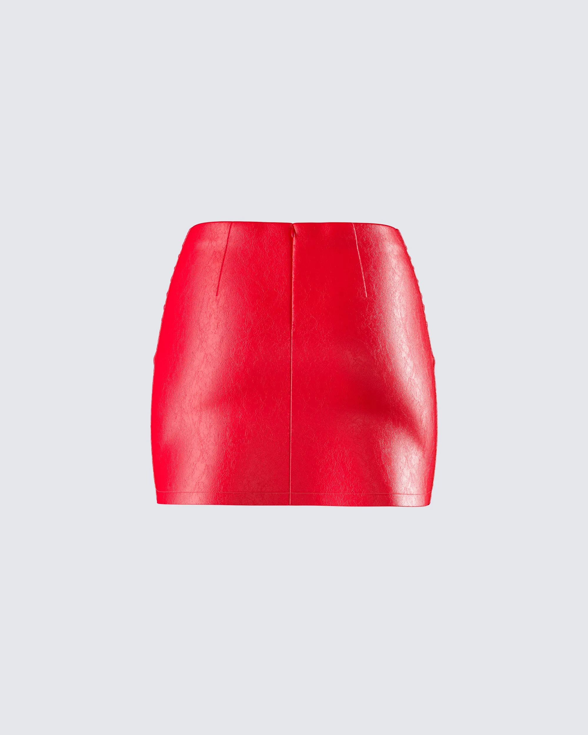 Lasita Red Vegan Leather Mini Skirt sold by Finesse product image thumbnail 3
