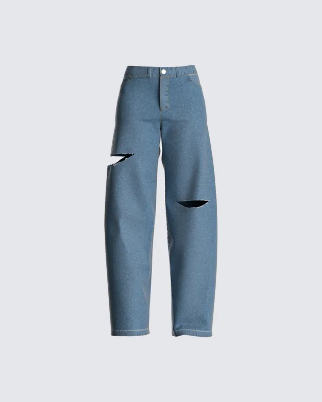 Nena Wide Leg Blue Jeans sold by Finesse