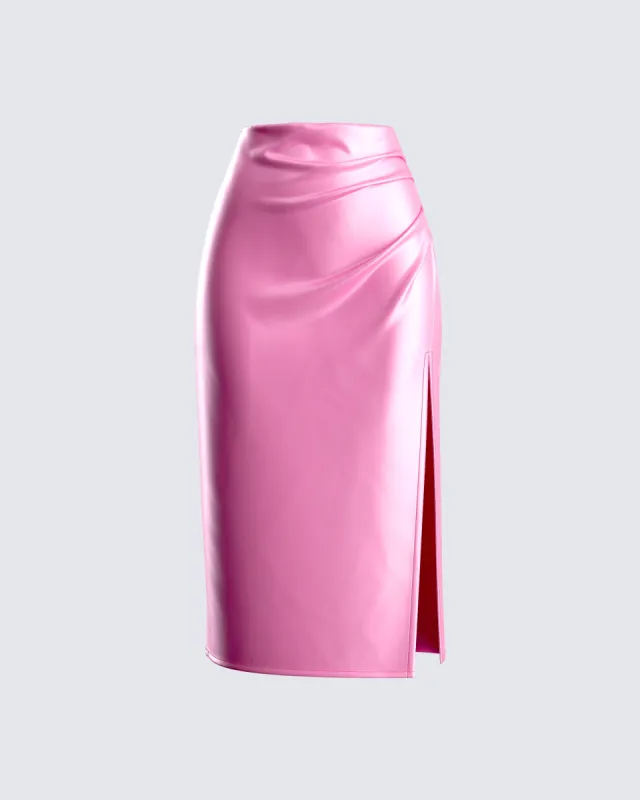 Nikita Pink Satin Midi Skirt sold by Finesse