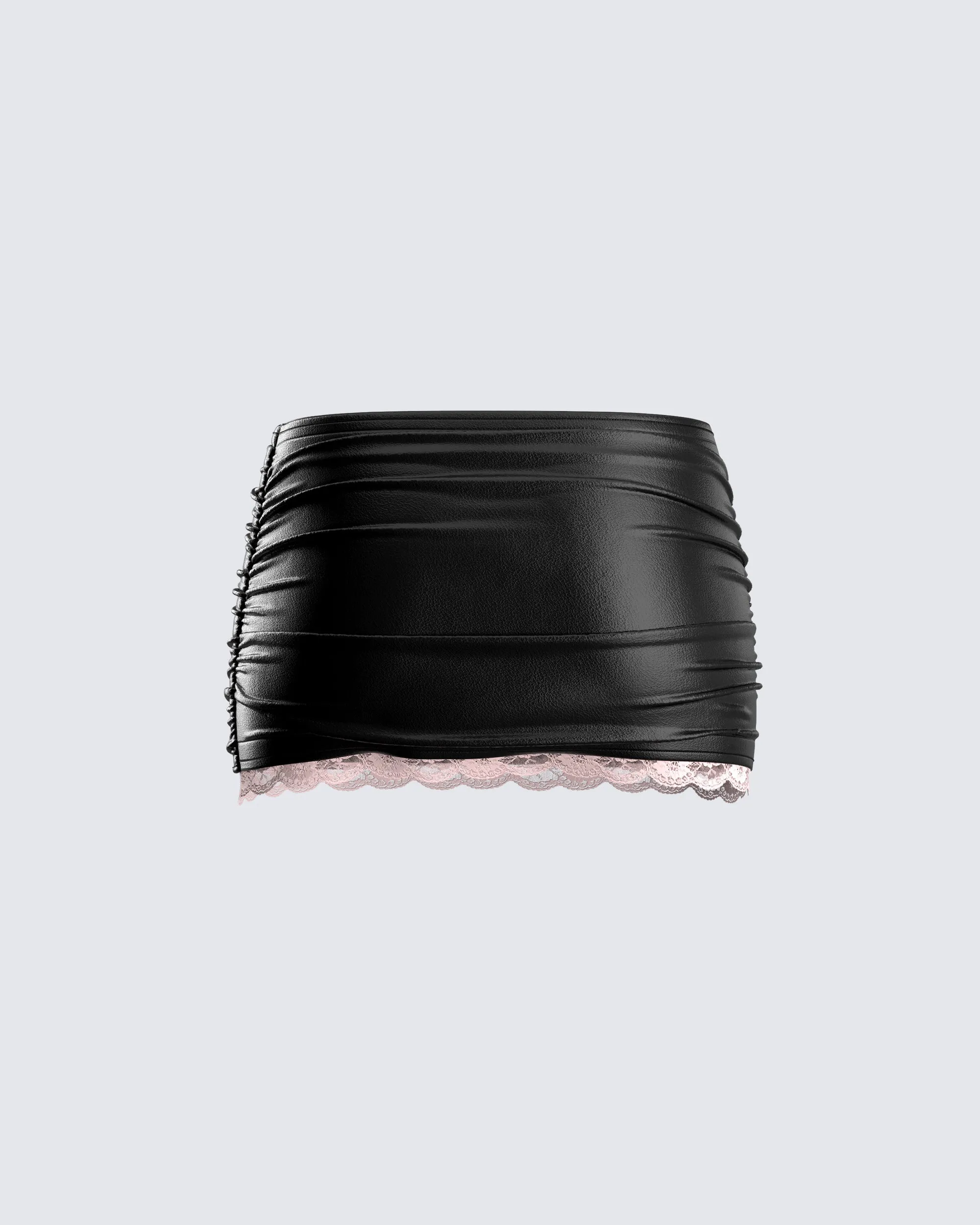 Novo Black Vegan Leather Skirt sold by Finesse product image thumbnail 3