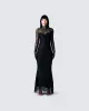 Shia Black Lace Top and Gloves sold by Finesse