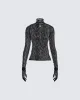 Shia Black Lace Top and Gloves sold by Finesse
