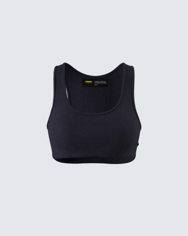 Waverly Black Ribbed Tank Top sold by Finesse