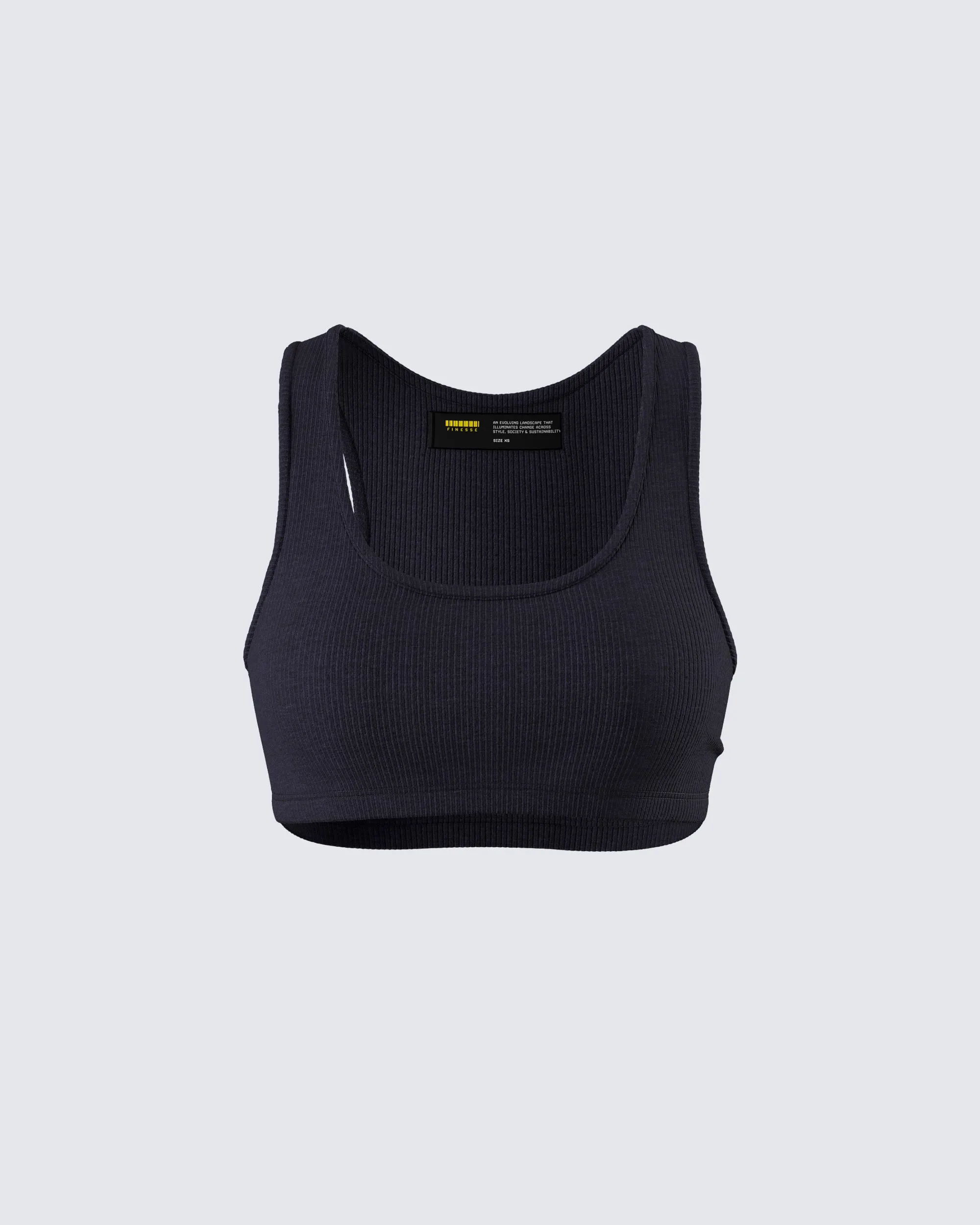 Waverly Black Ribbed Tank Top sold by Finesse